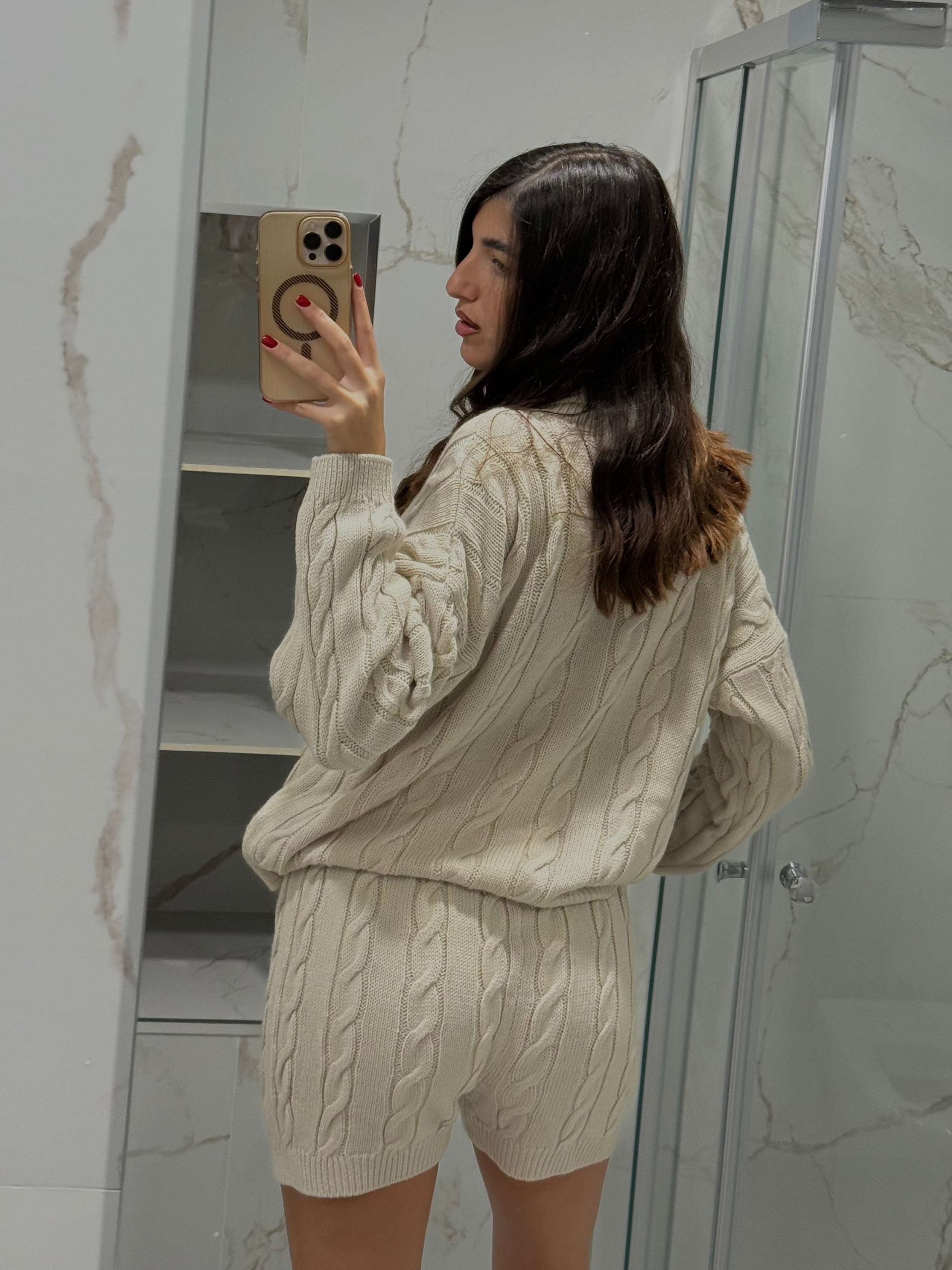 Coordinato trecce beige