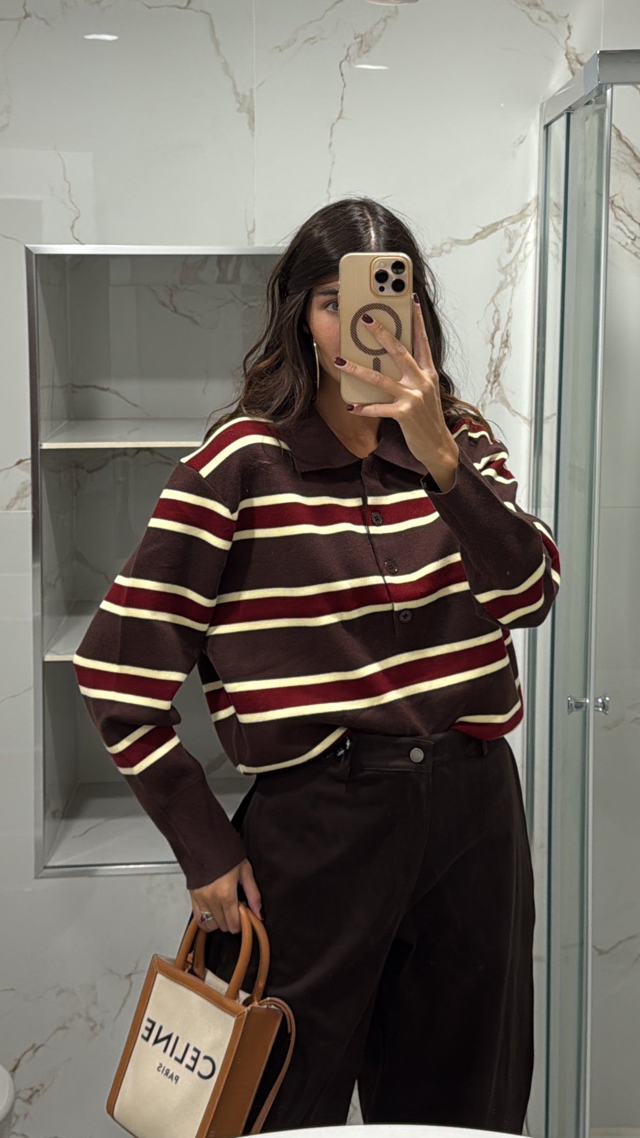 Polo college marrone