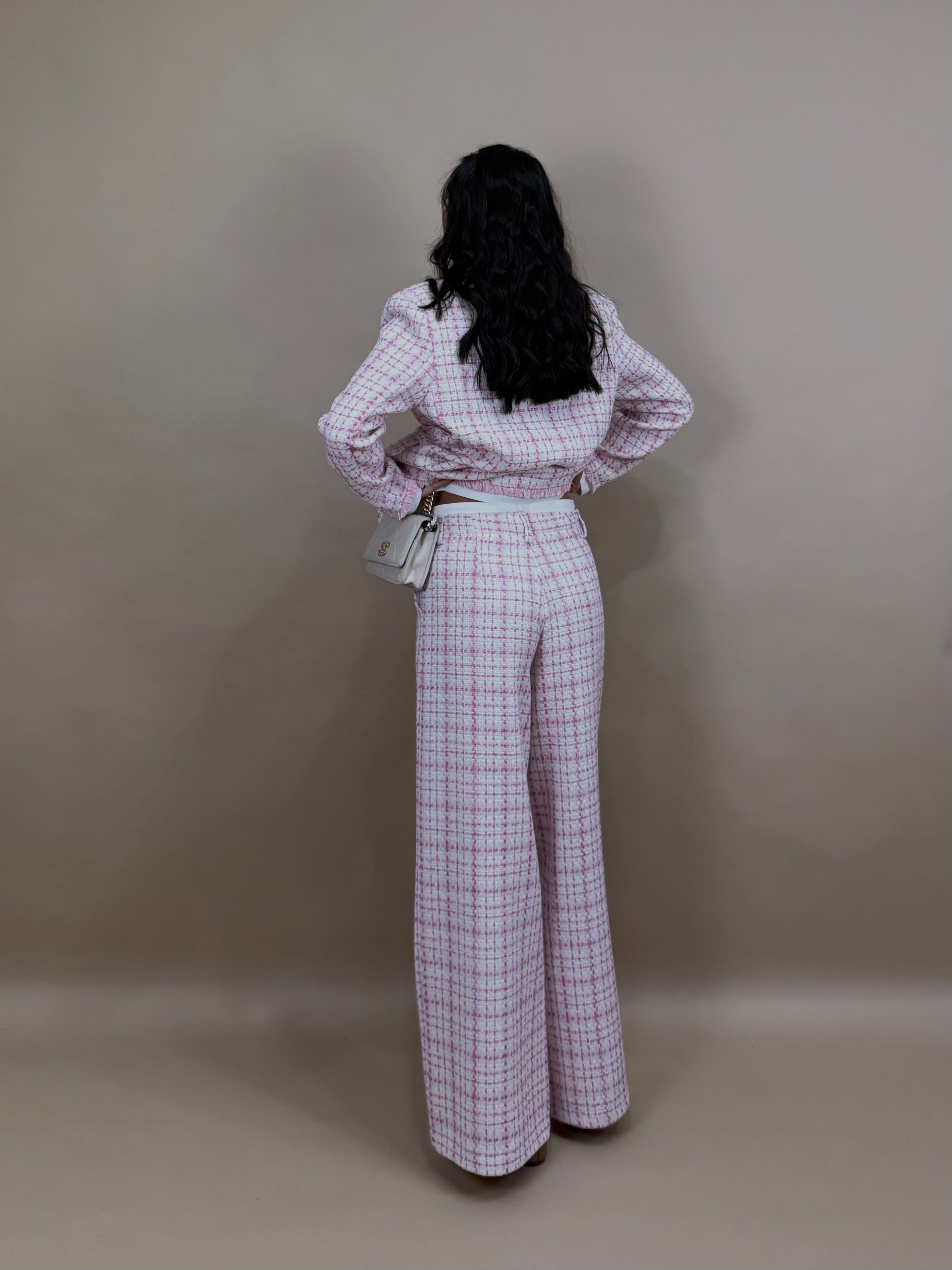 Pantalone in tweed lumina