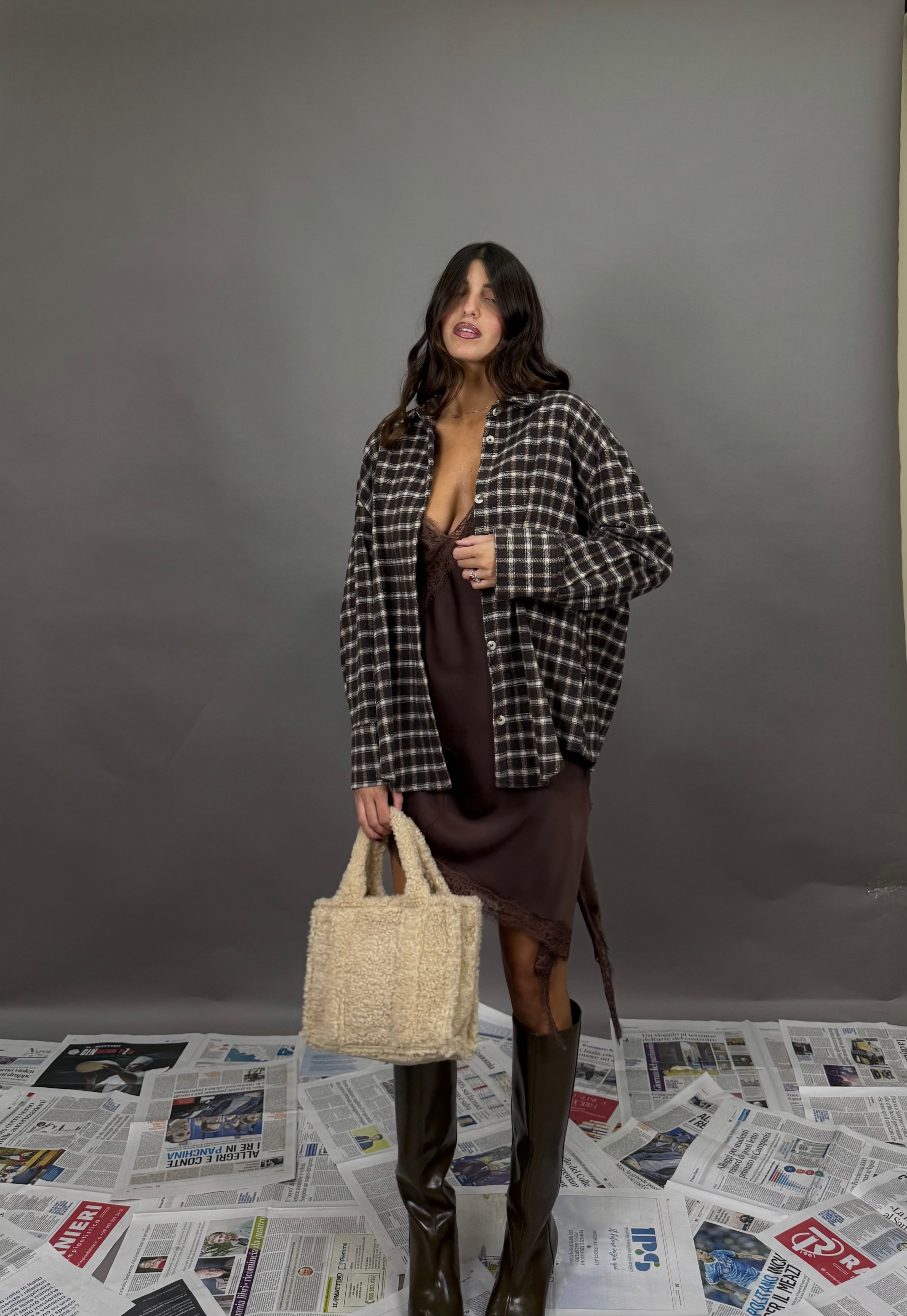 Camicia flanella marrone