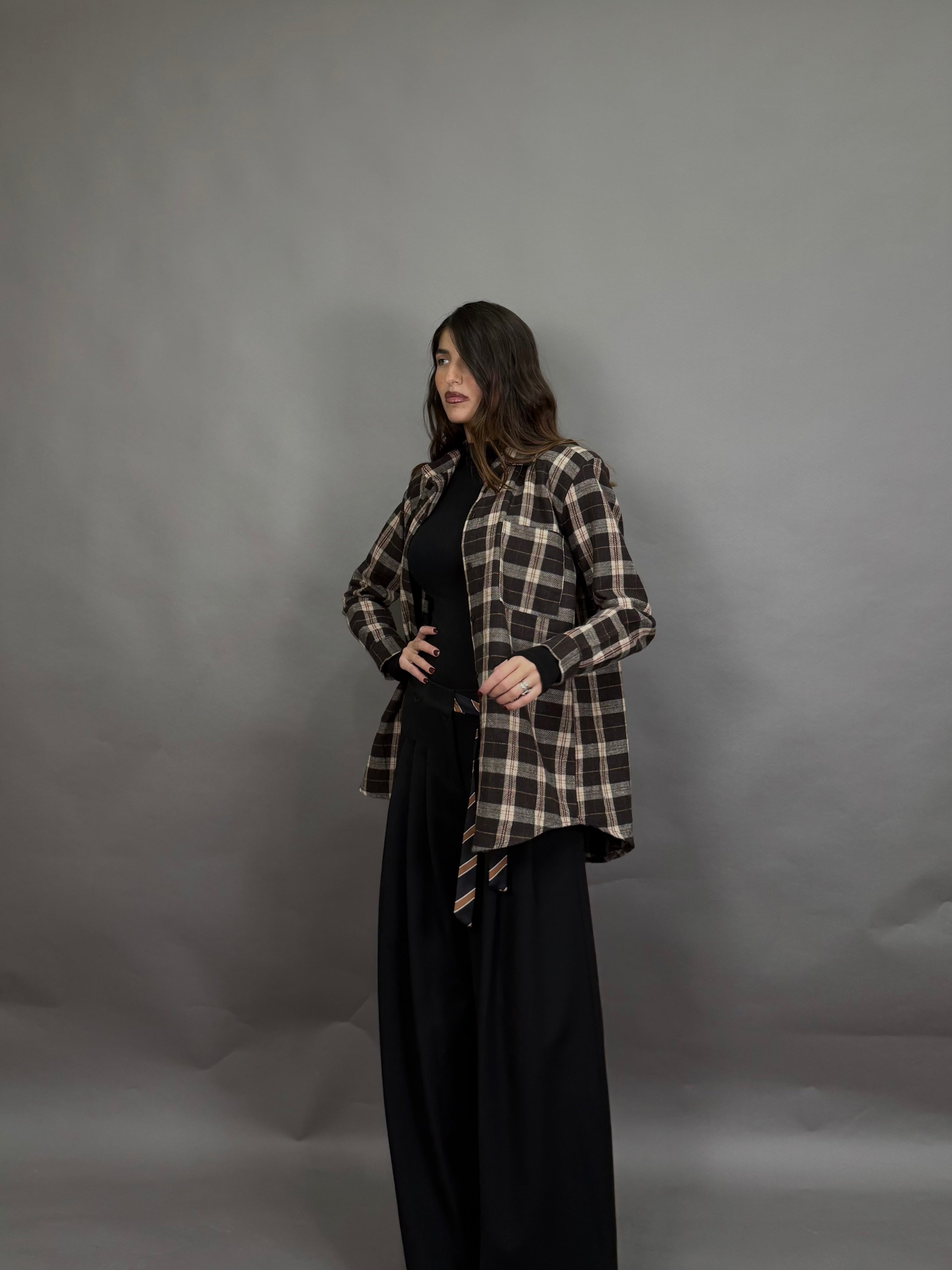 Camicia in flanella marrone