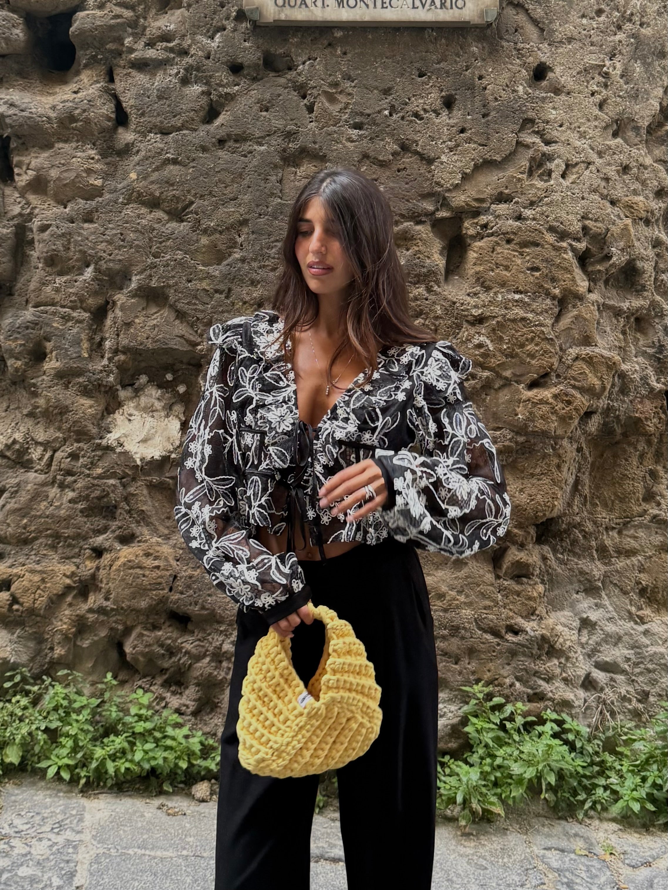 Camicia fiori nera - LadyB Shop Online