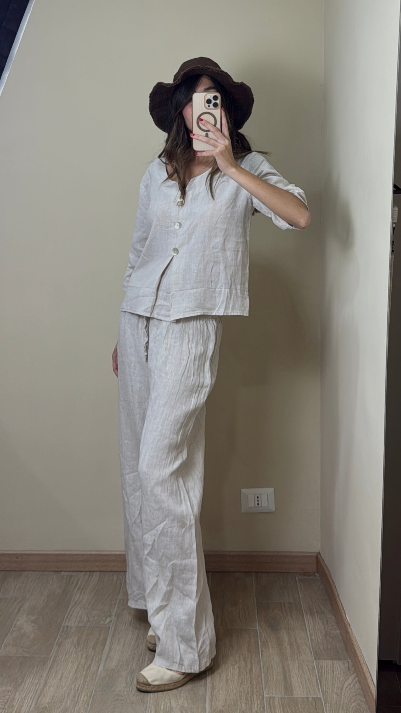 Pantalone lino beige - LadyB Shop Online