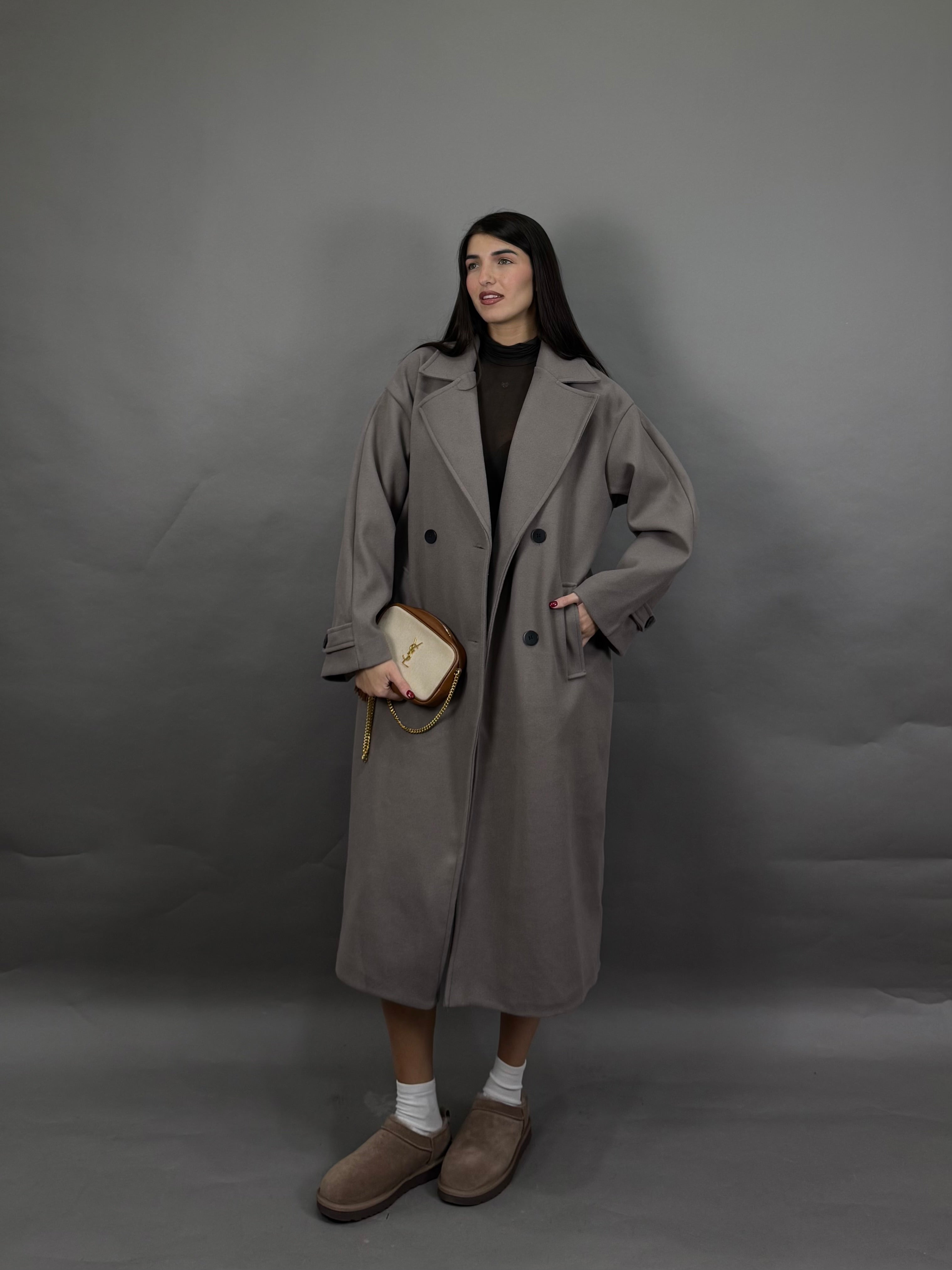 Cappotto oversize fango