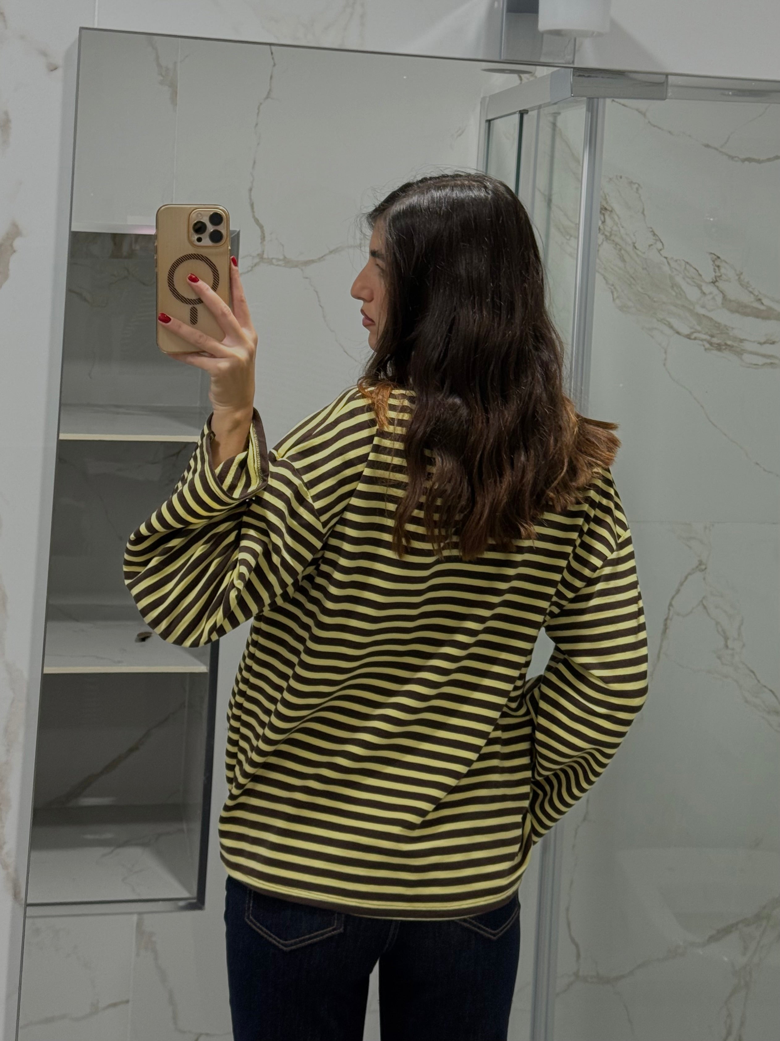 Maglia manica larga gialla