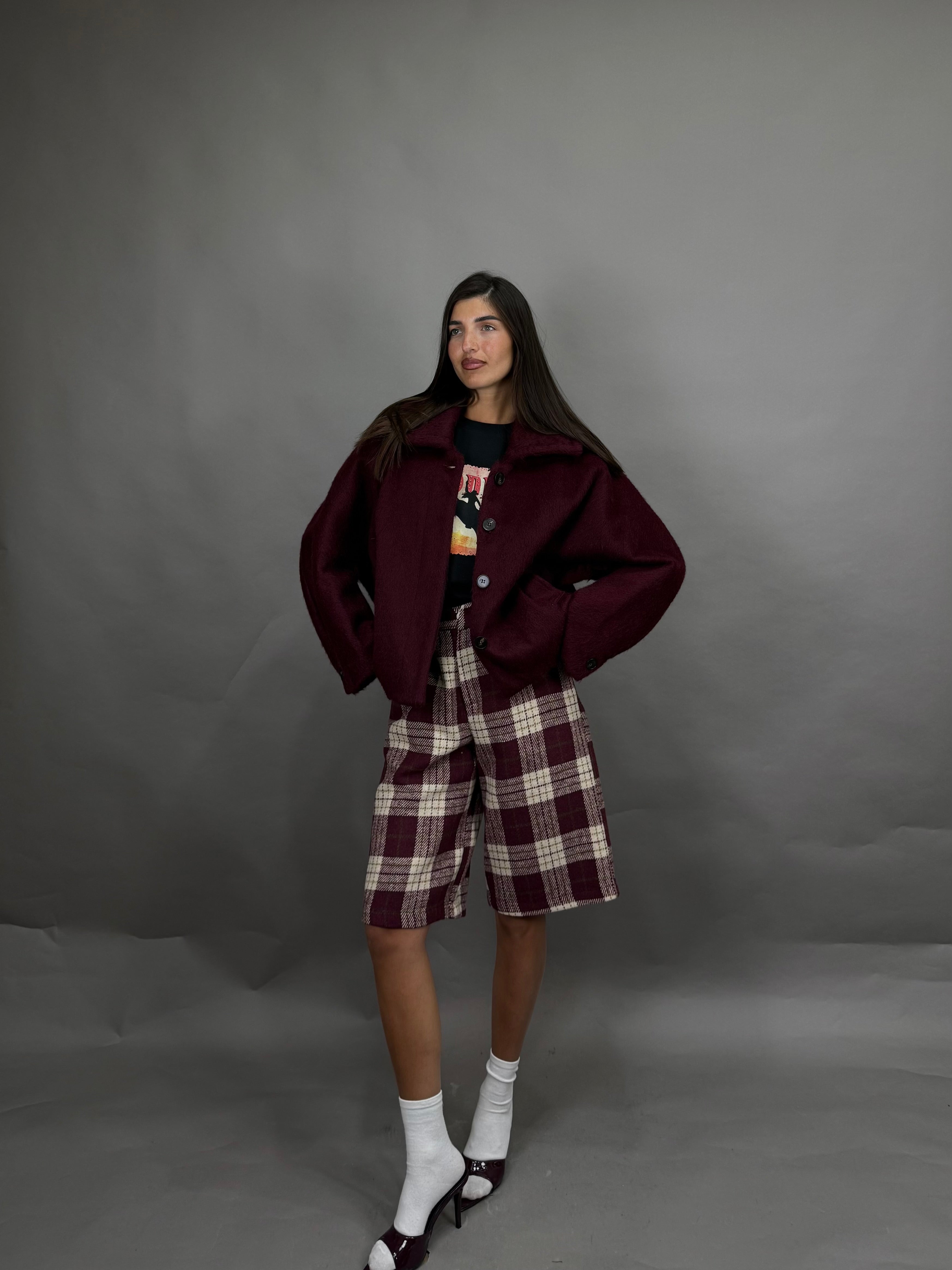 Cappotto pelo lumina bordeaux