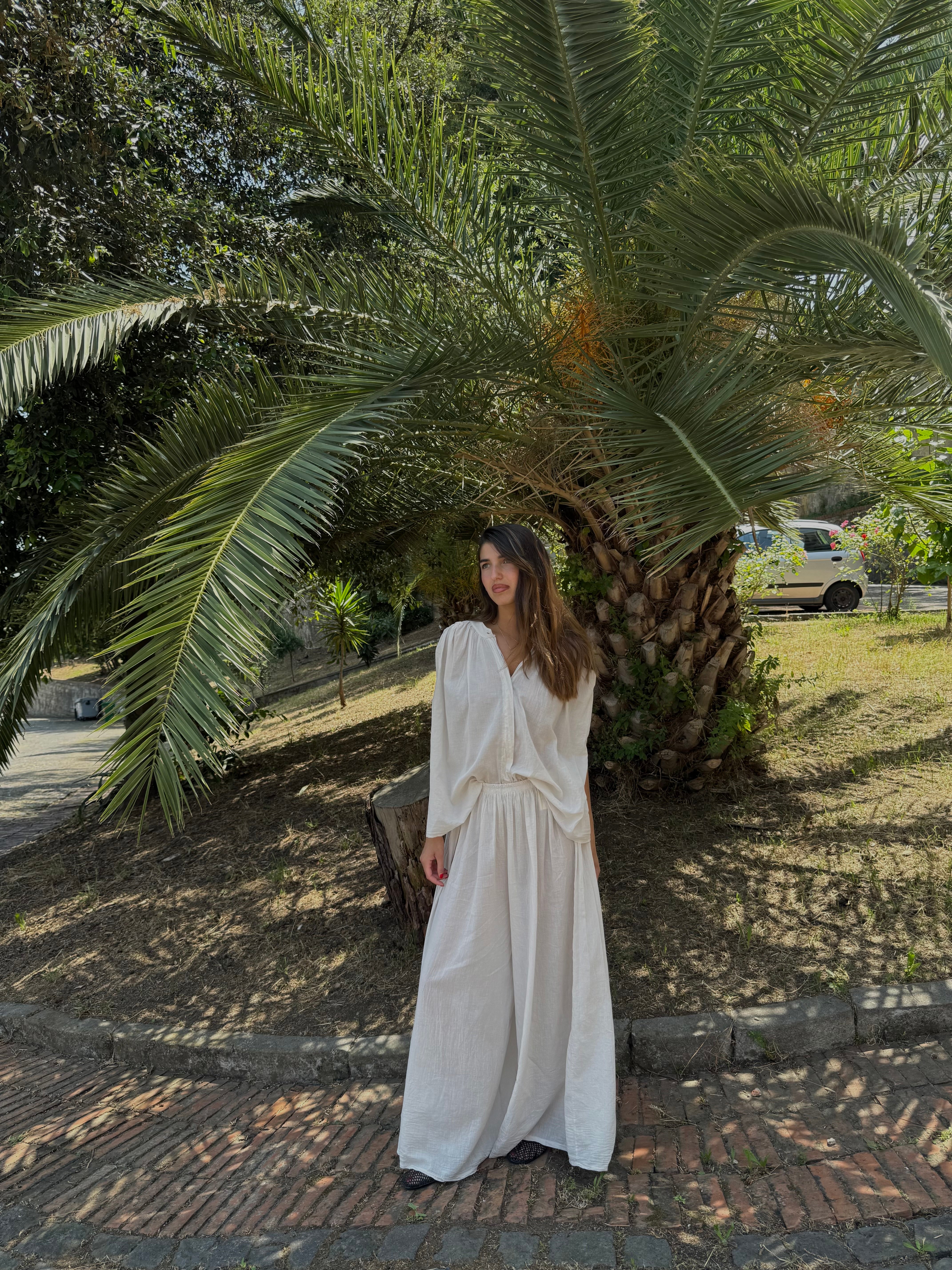 Pantalone cotone beige - LadyB Shop Online