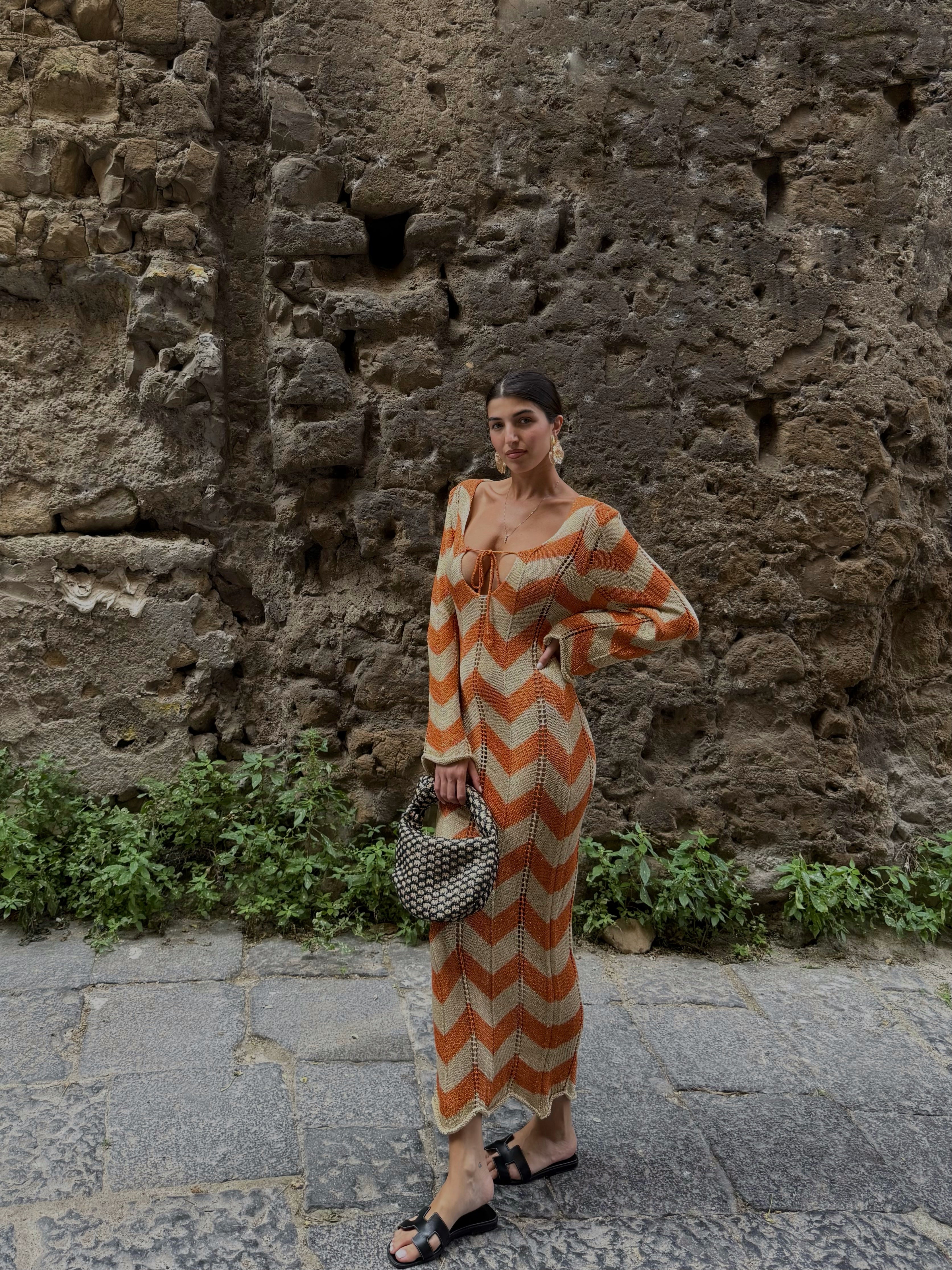 Dress Creta arancione - LadyB Shop Online