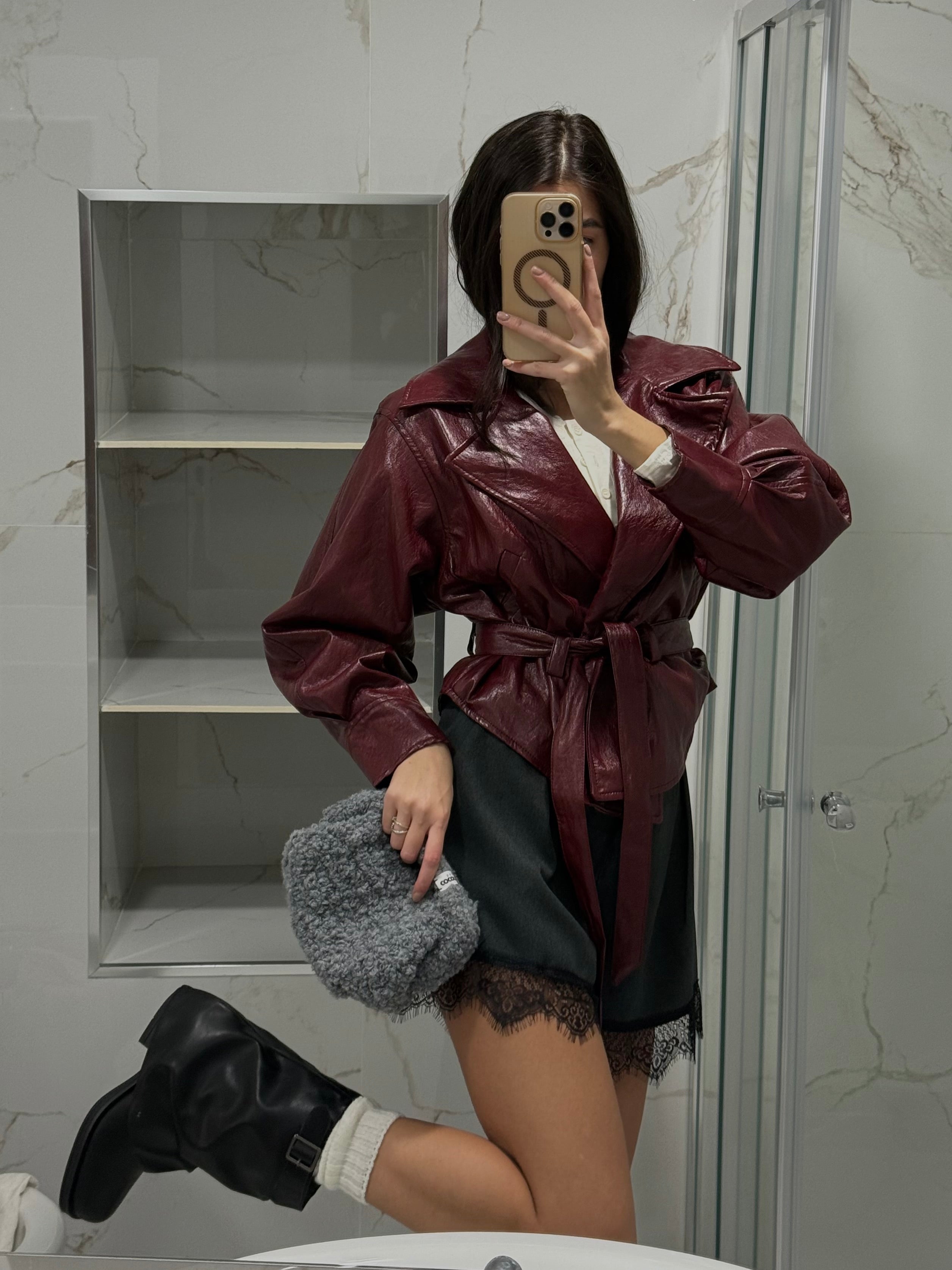 Giacca in pelle by just bordeaux