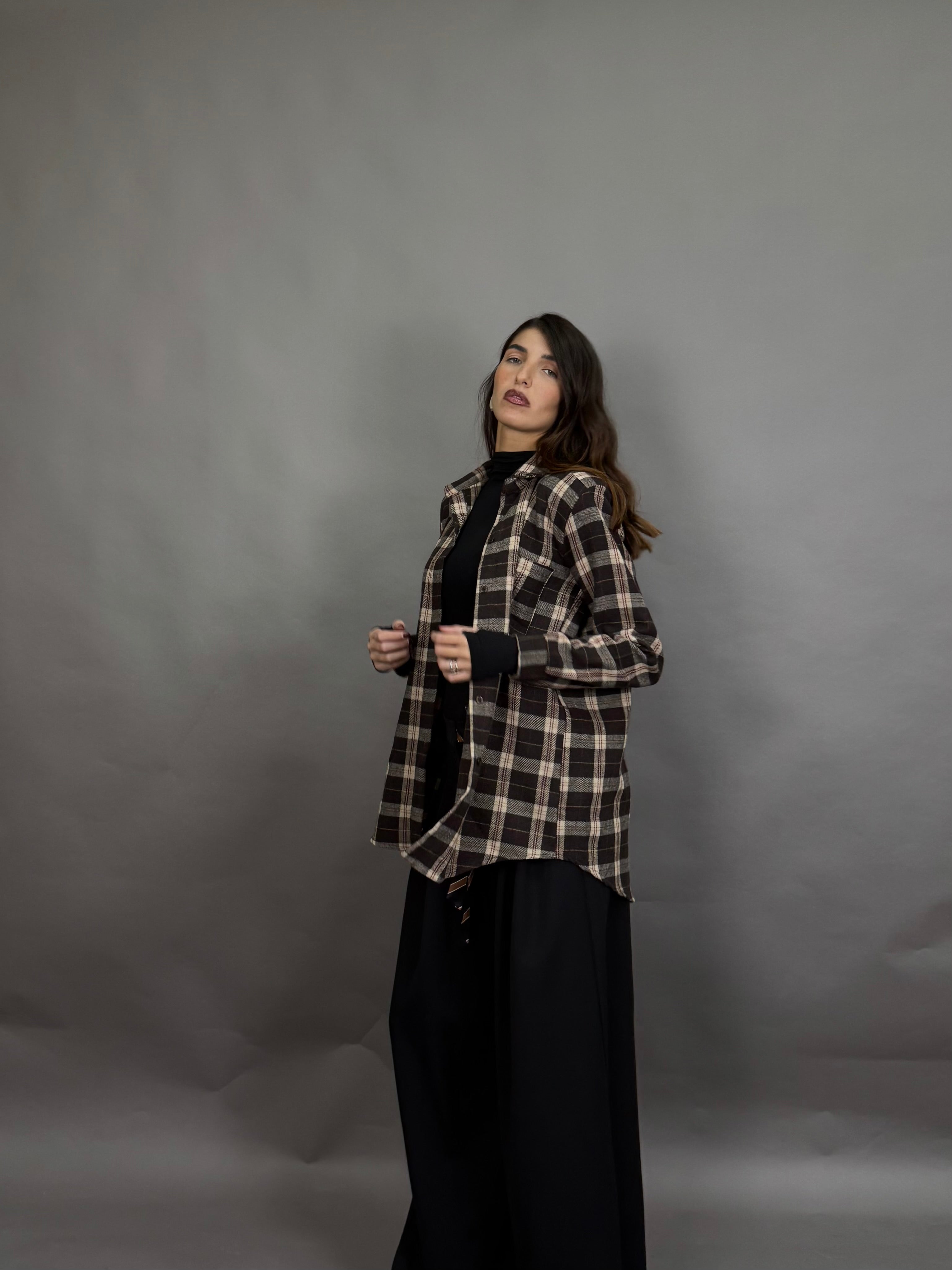 Camicia in flanella marrone