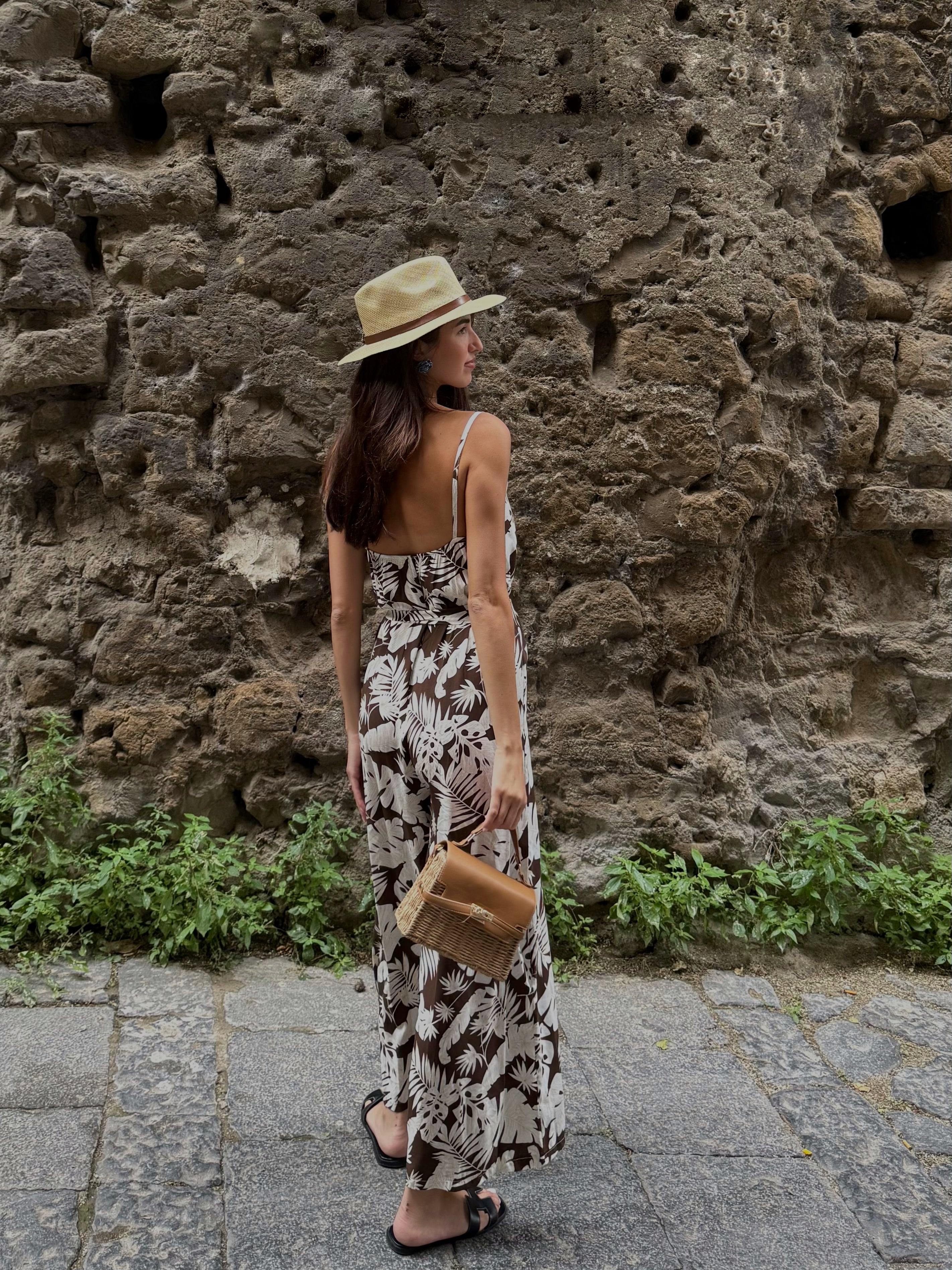 Jumpsuite foglia marrone - LadyB Shop Online