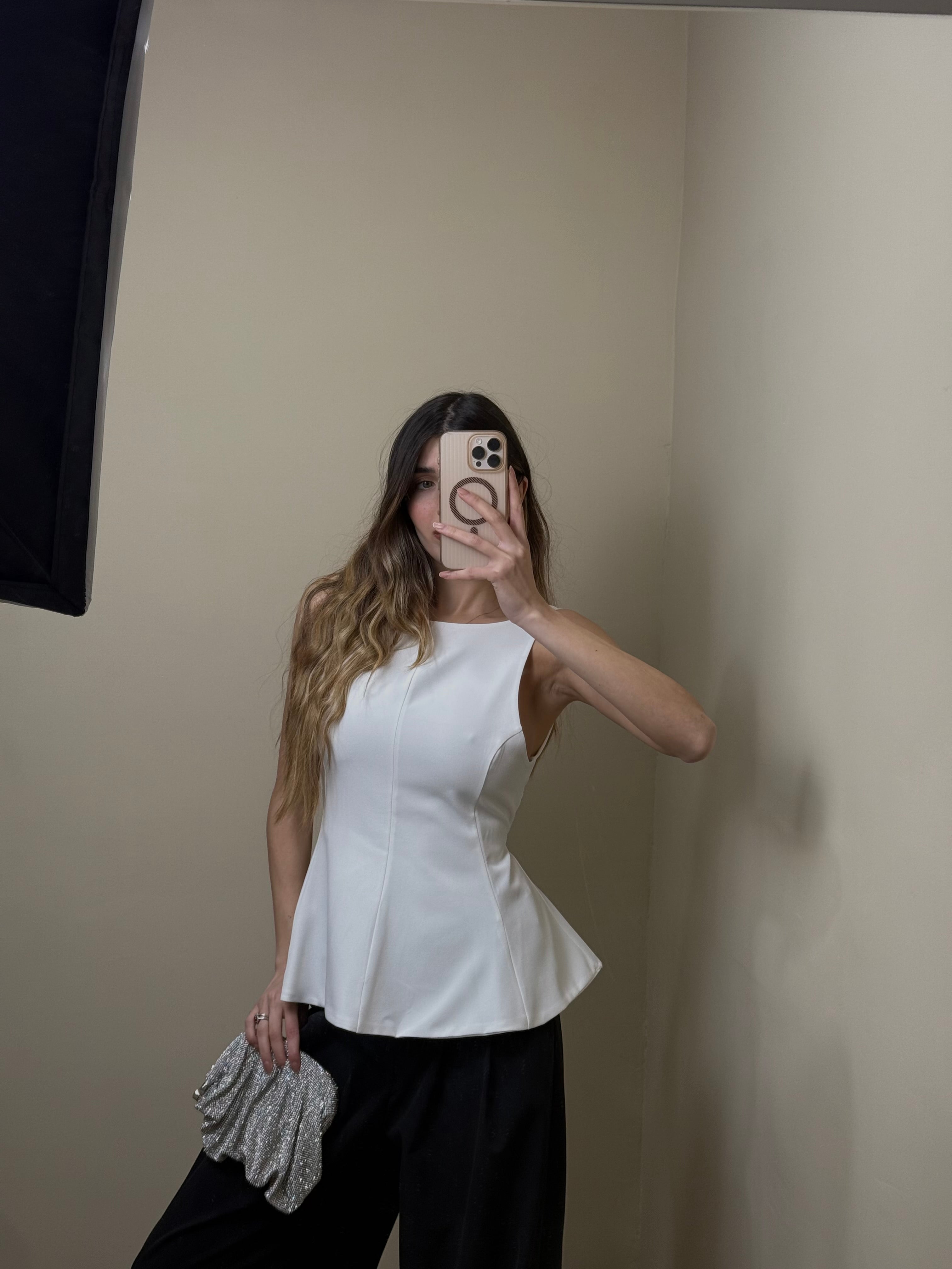 Top bambolina bianco - LadyB Shop Online