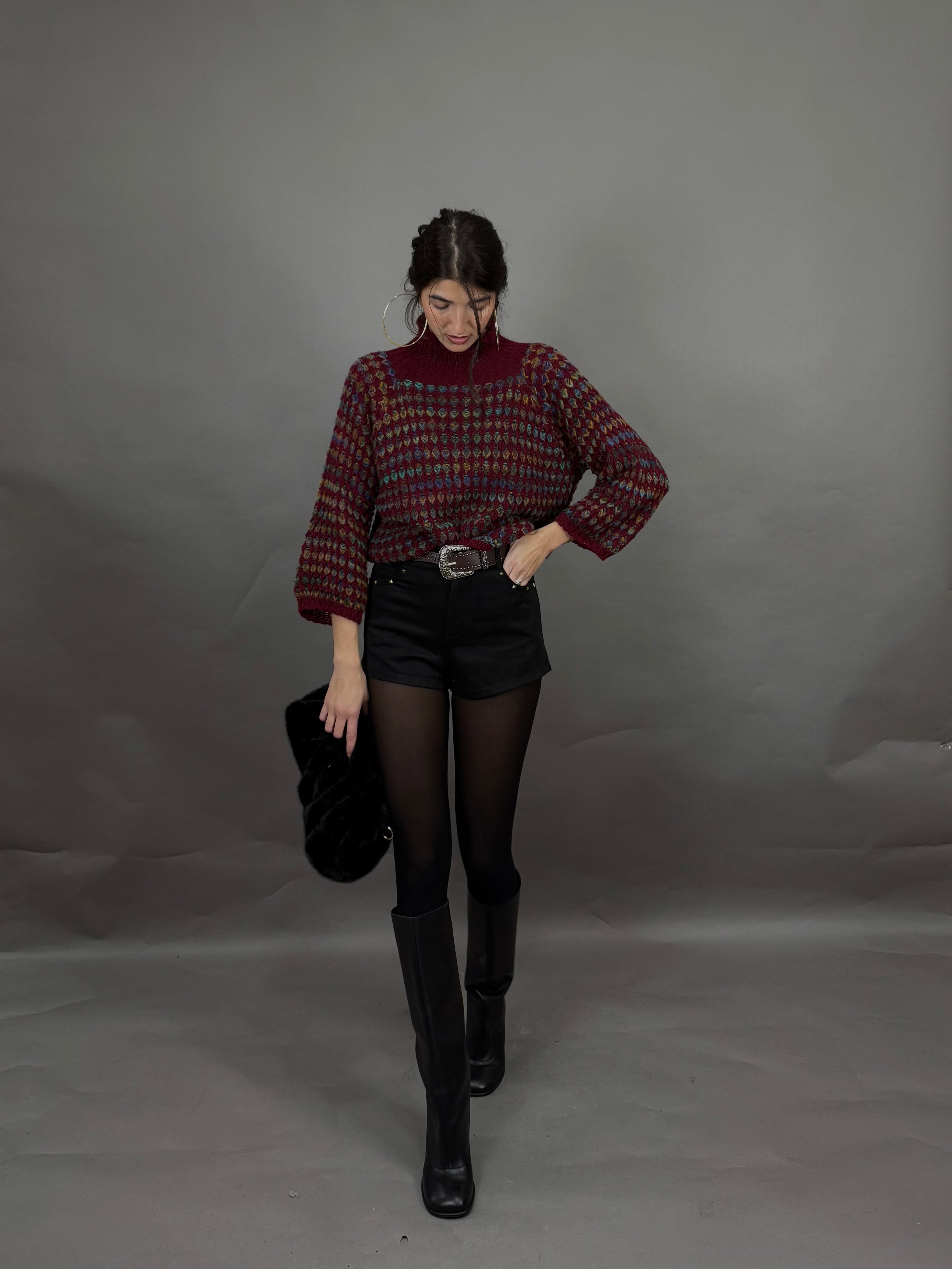 Pantaloncino con cintura nero