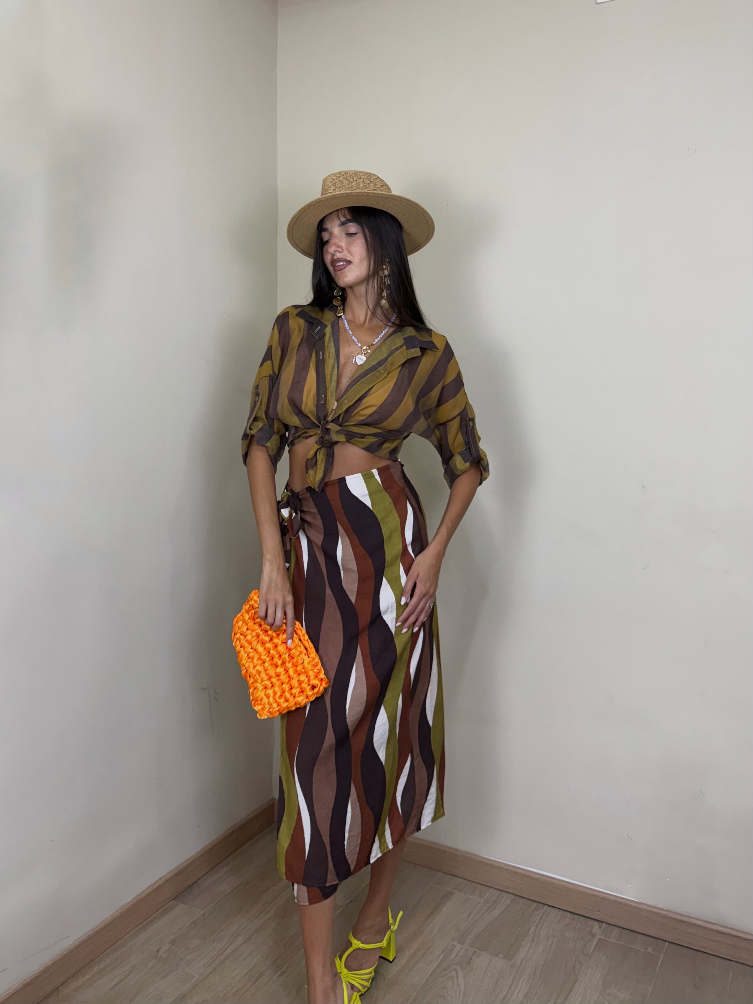 Camicia righe in organza