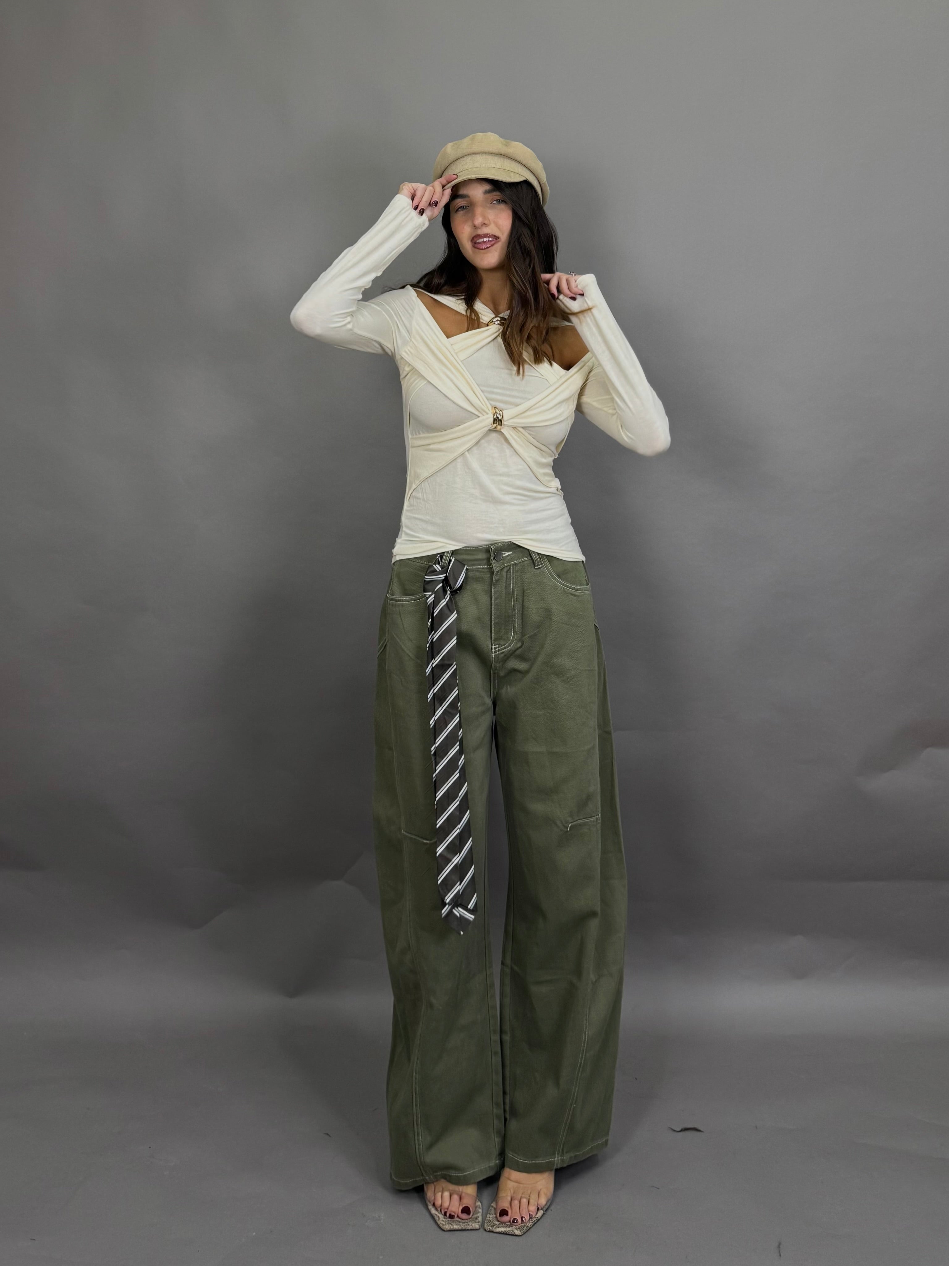 Jeans ballon verde