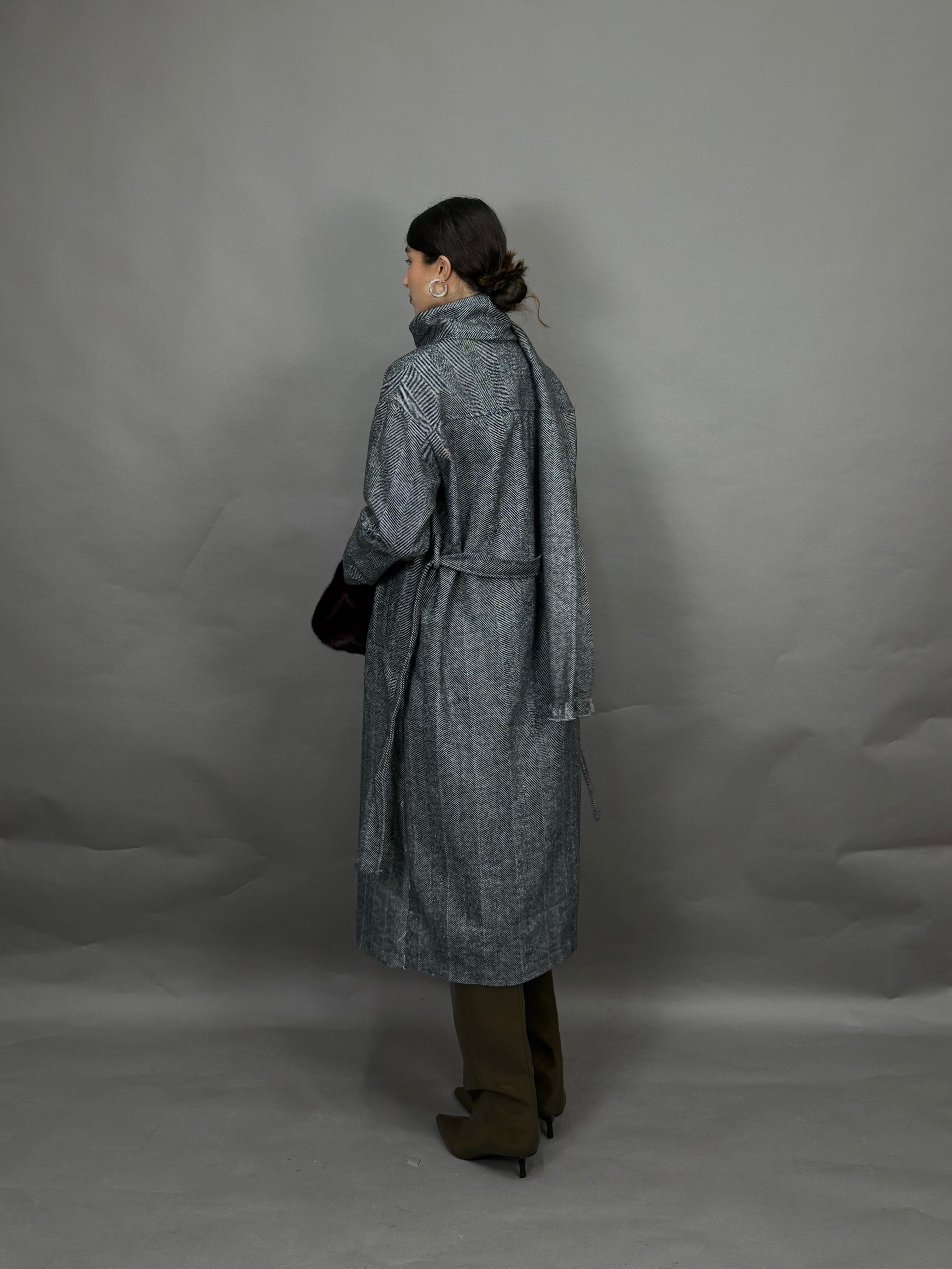 Cappotto sciarpa nero