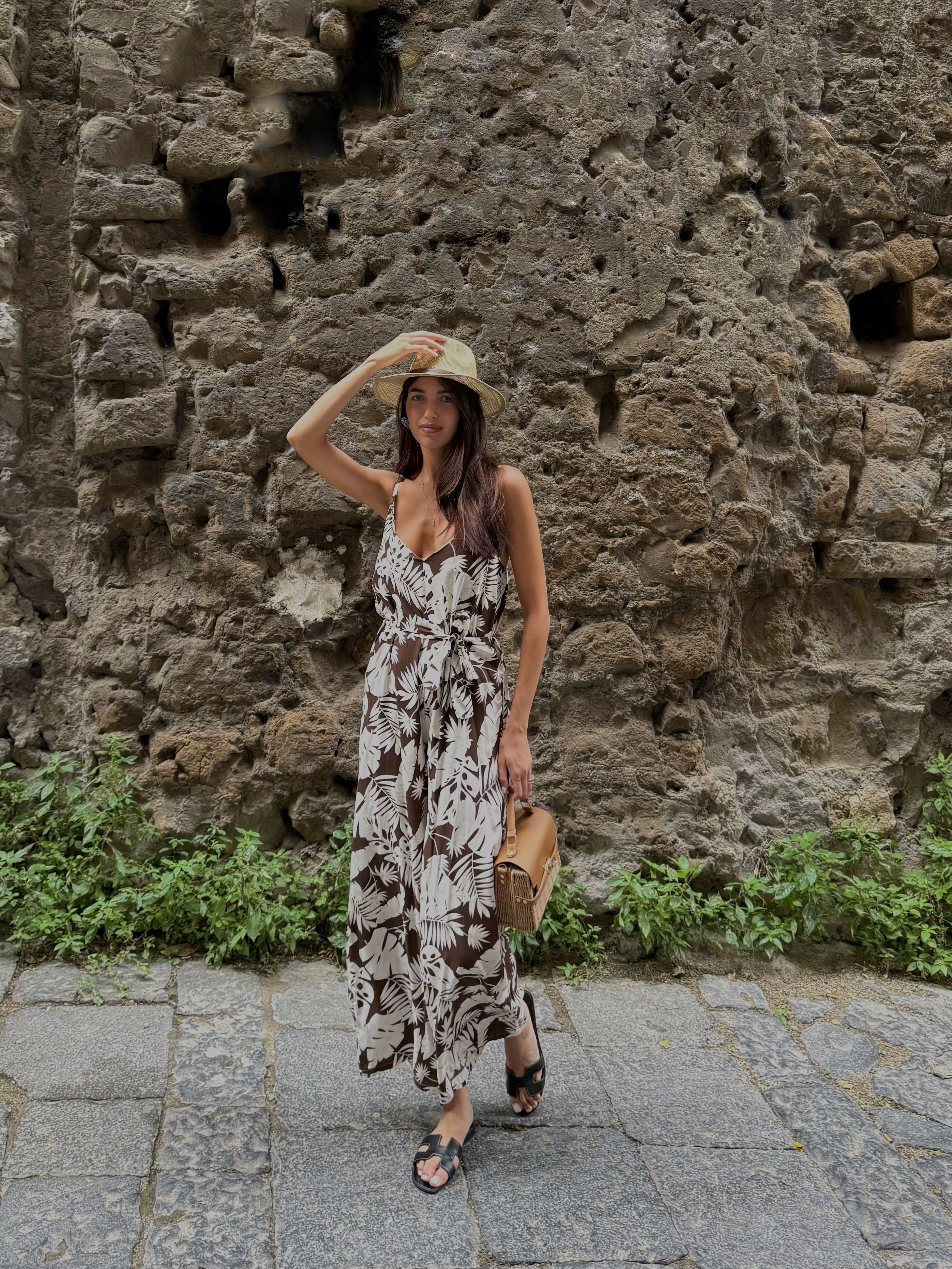 Jumpsuite foglia marrone - LadyB Shop Online