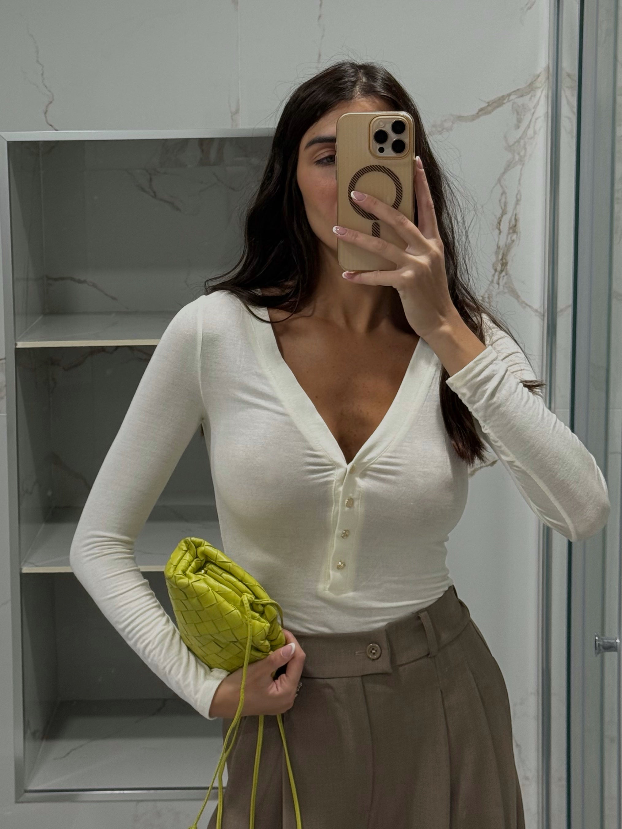 Body bottoncini bianco