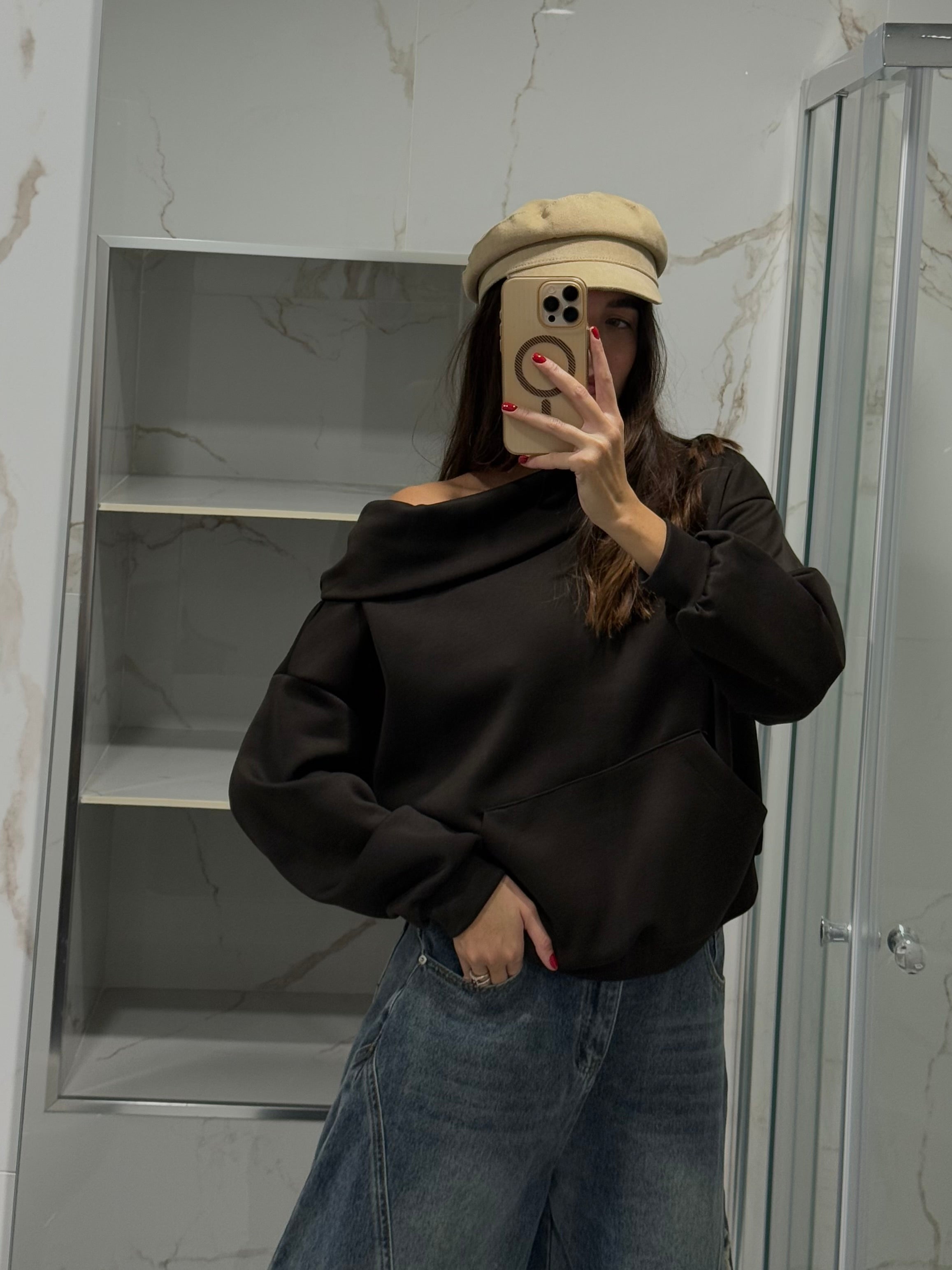 Felpa Simona marrone