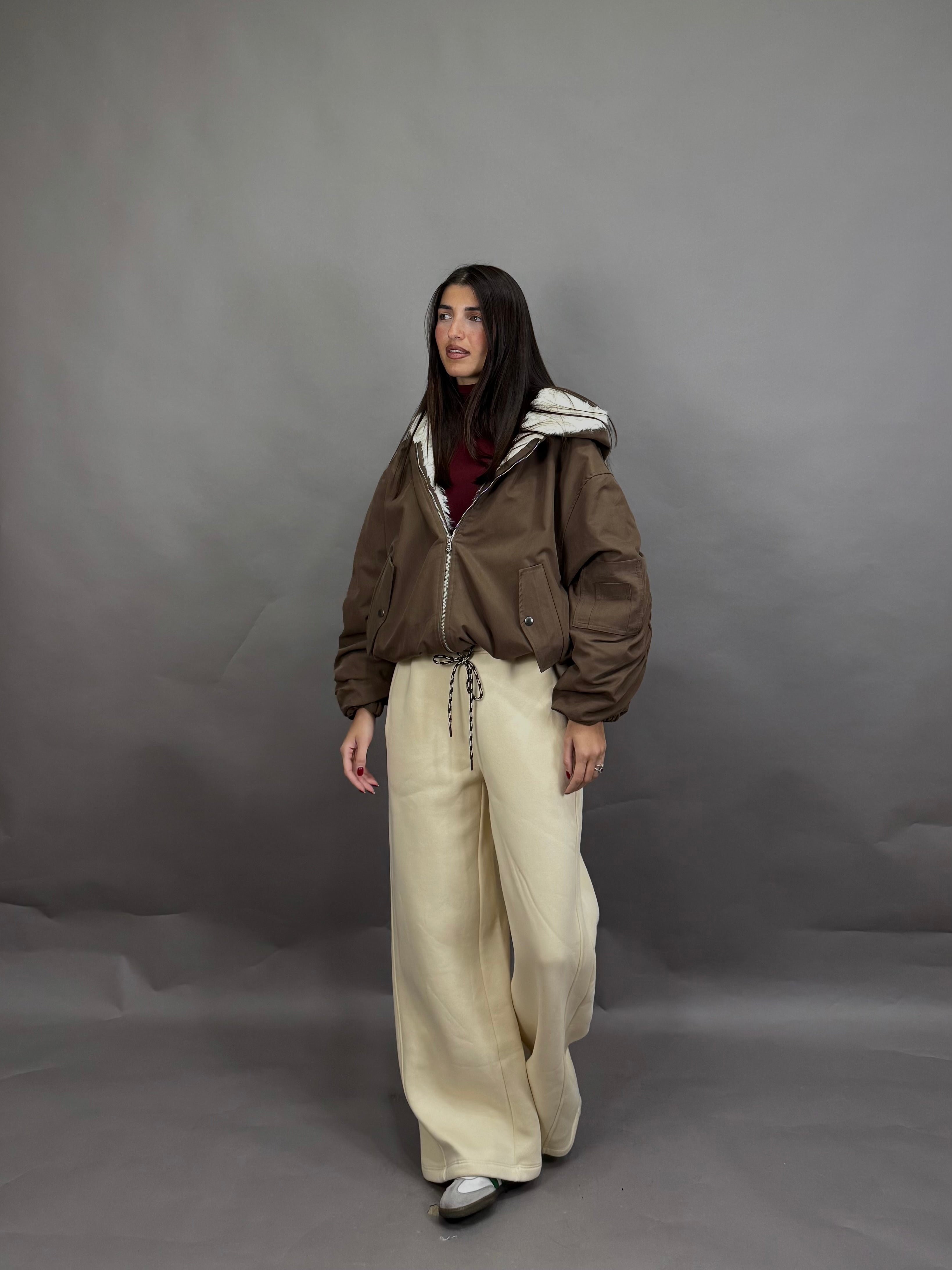 Bomber pelliccia lumina marrone