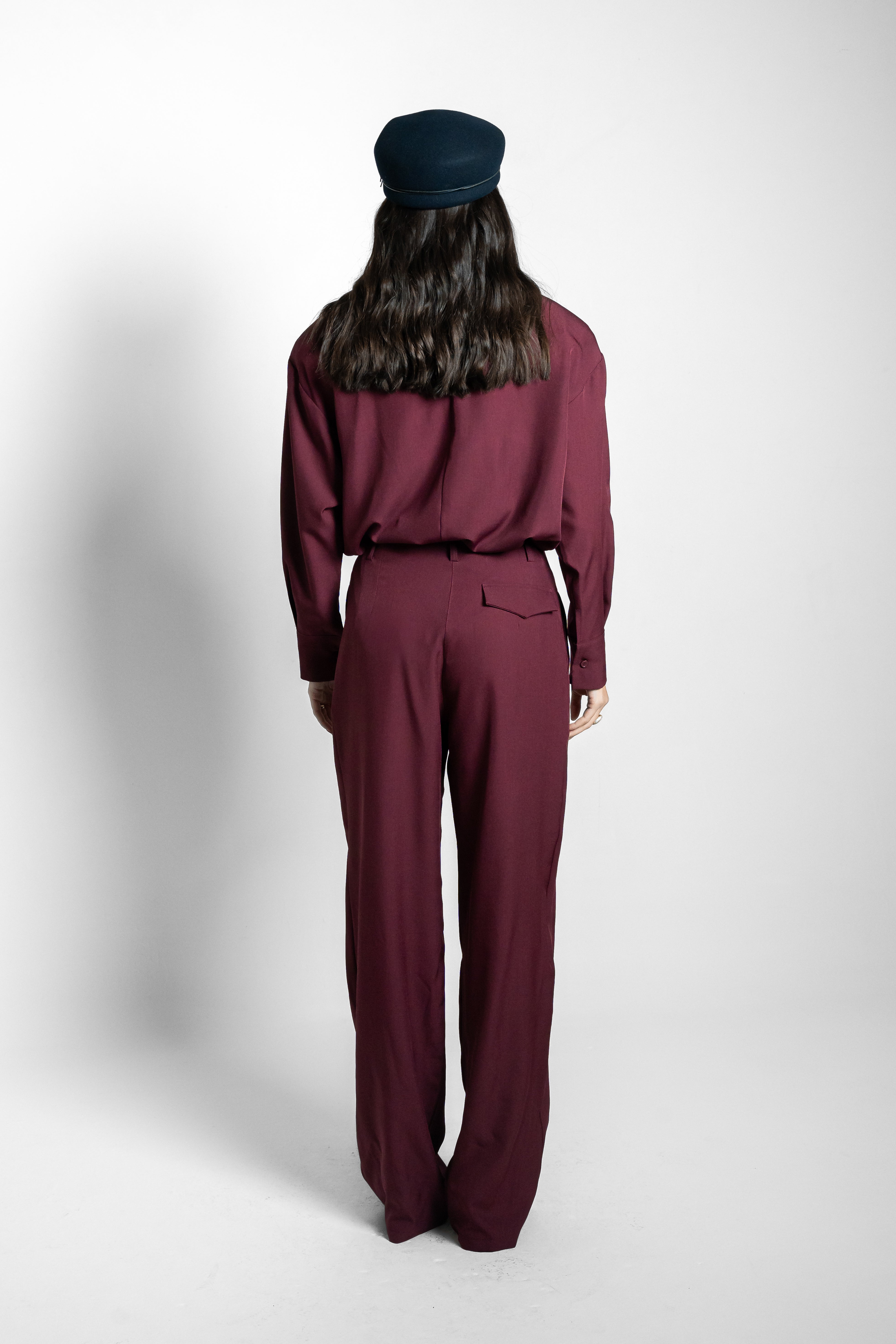 Pantalone taglio sartoriale bordeaux