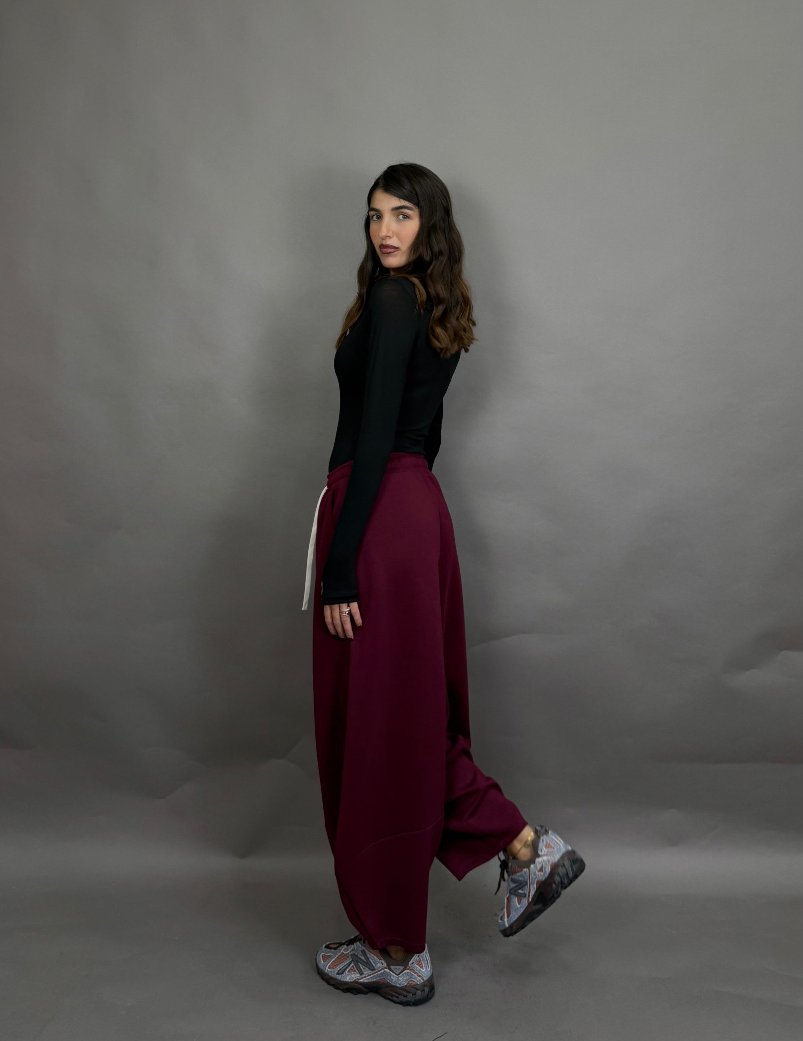 Pantalone ballon tuta bordeaux