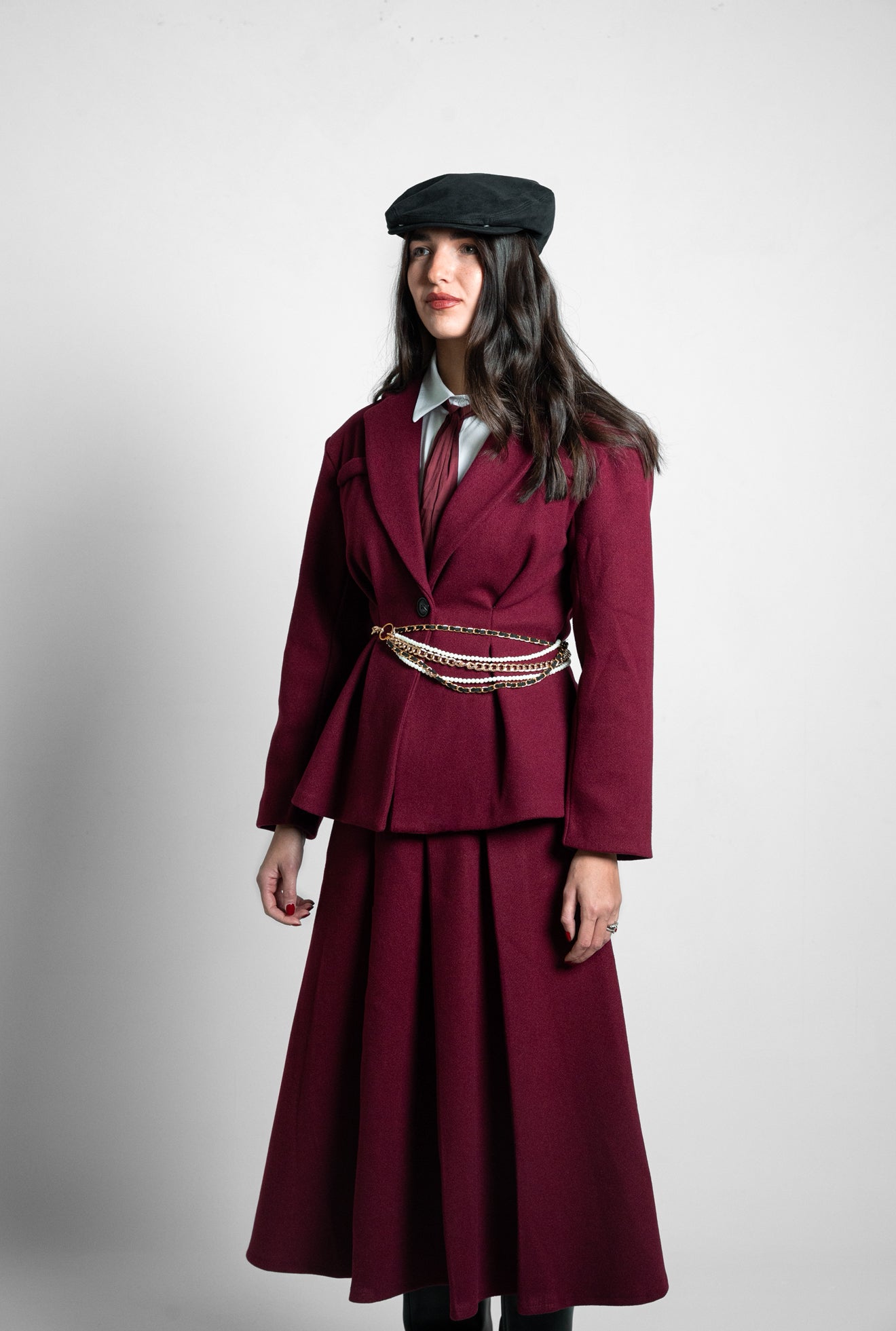 Blazer in panno bordeaux