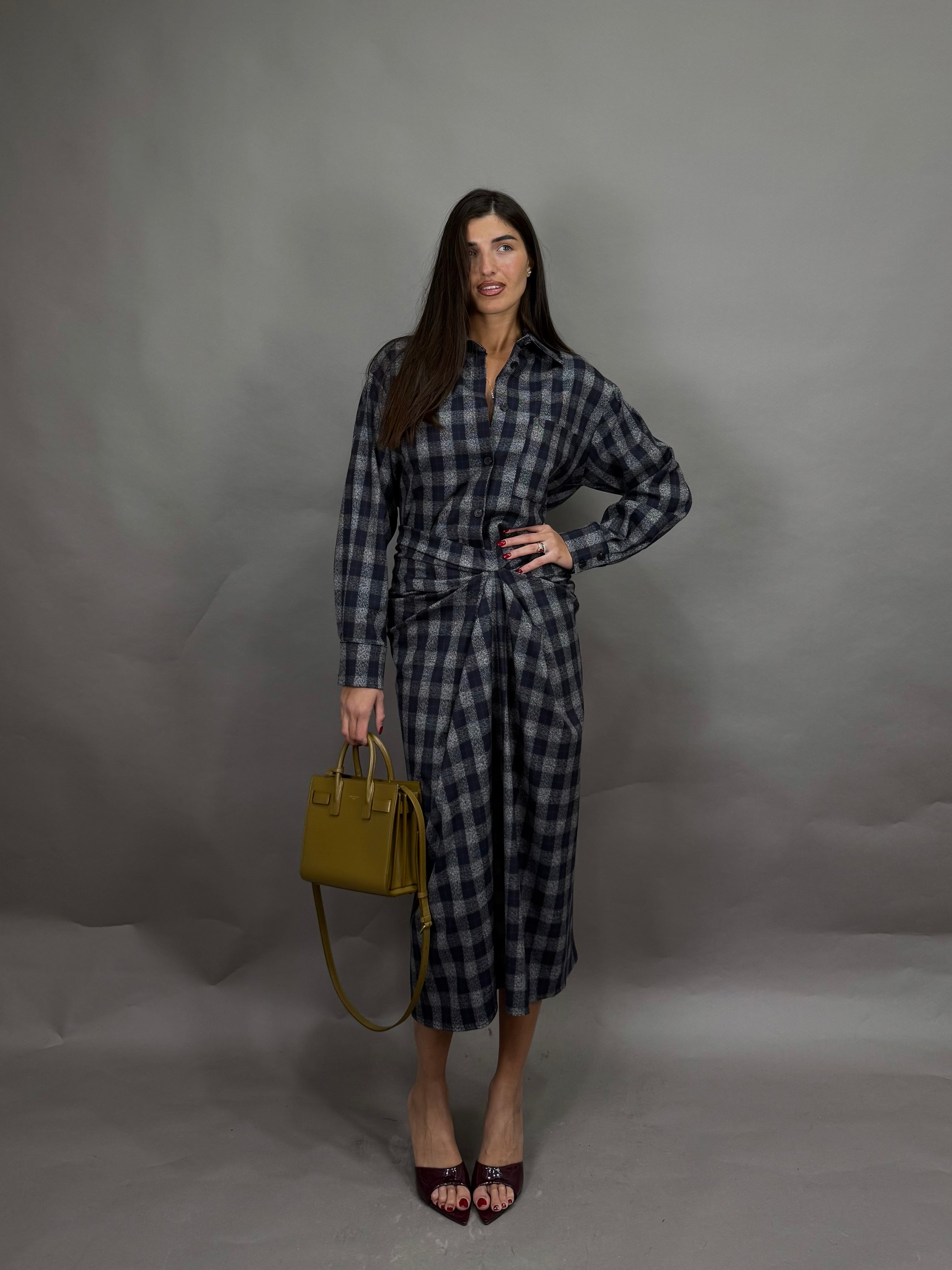 Gonna flanella blu lumina