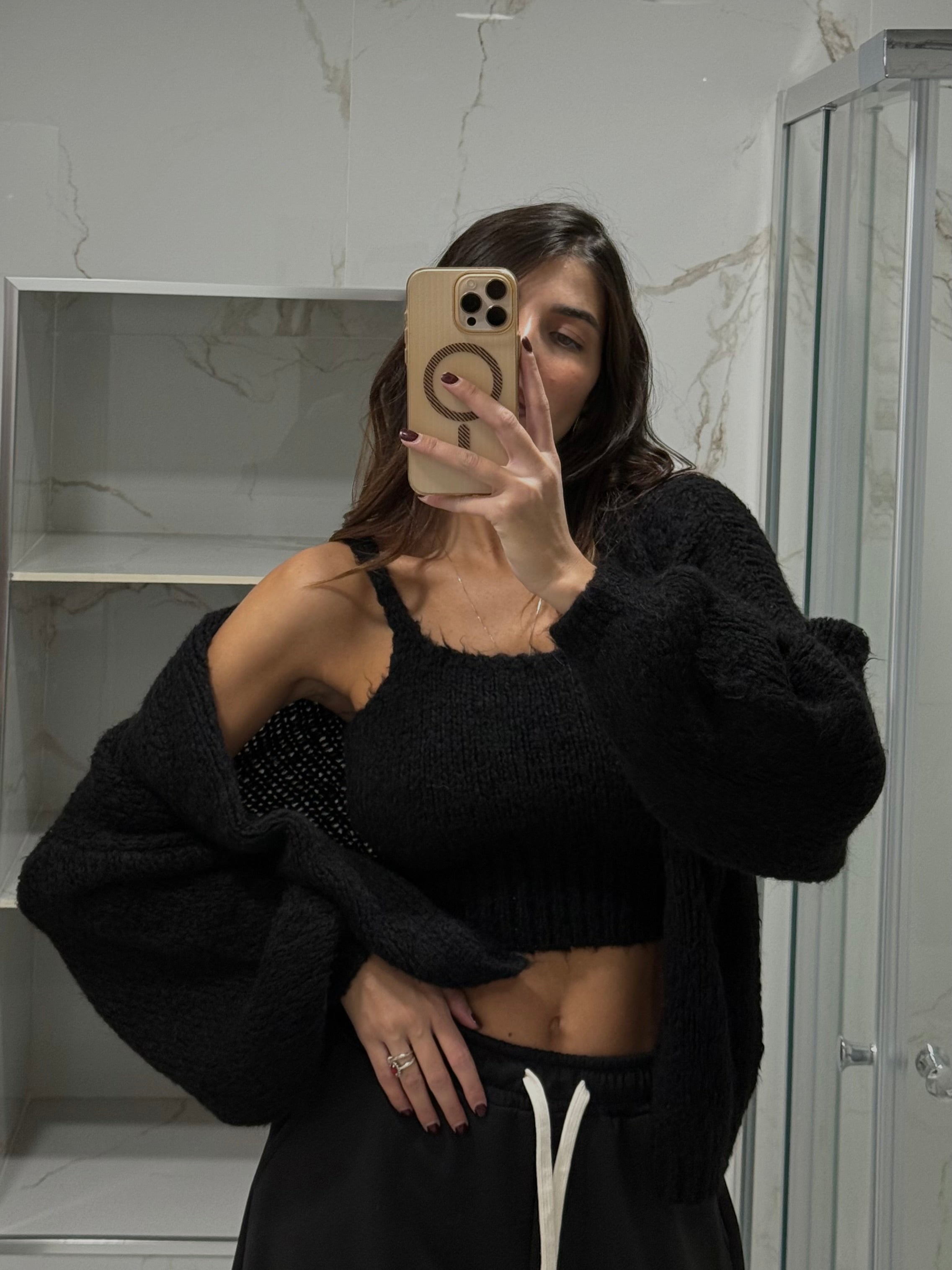 Cardigan + top nero