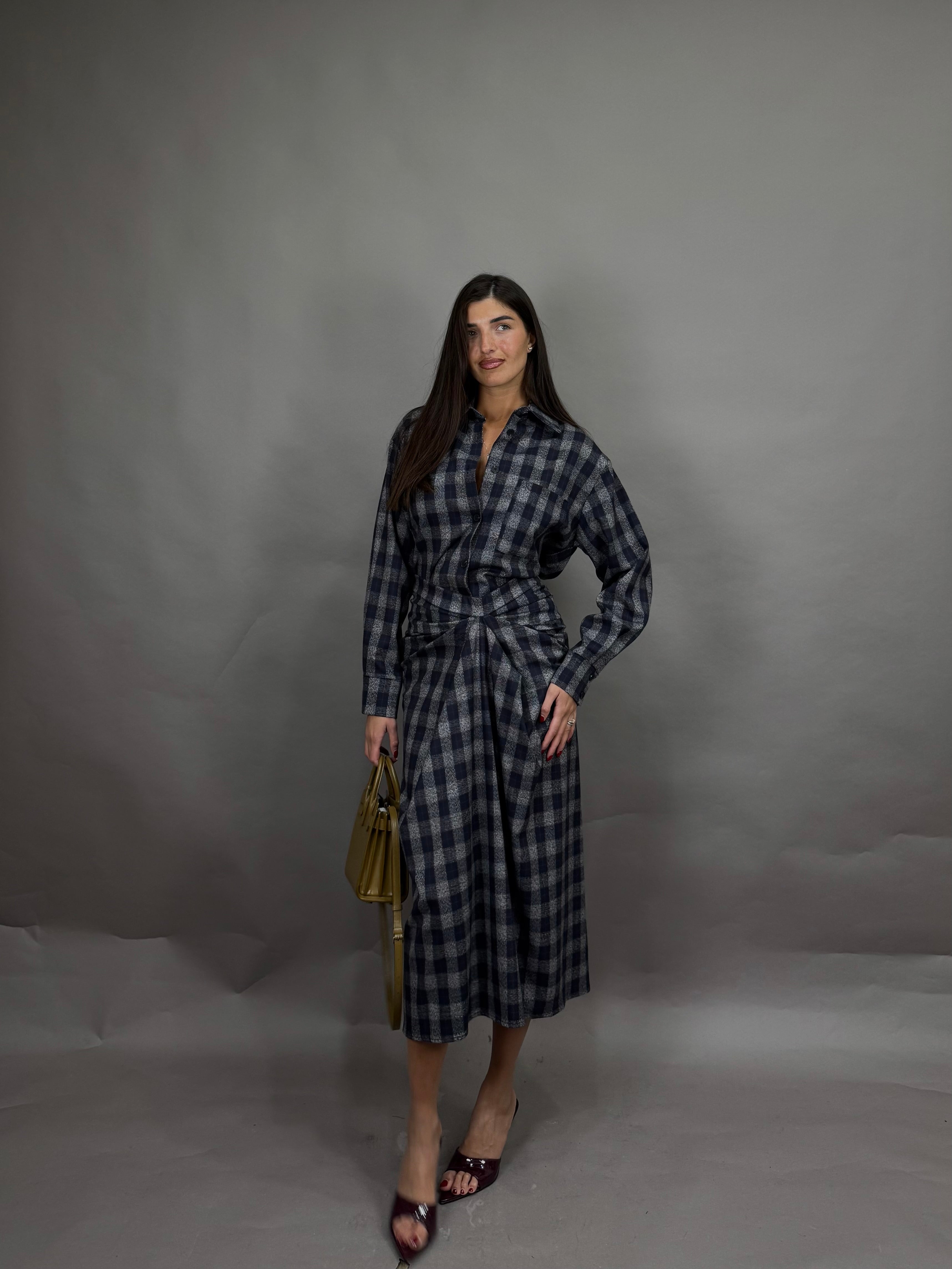 Gonna flanella blu lumina