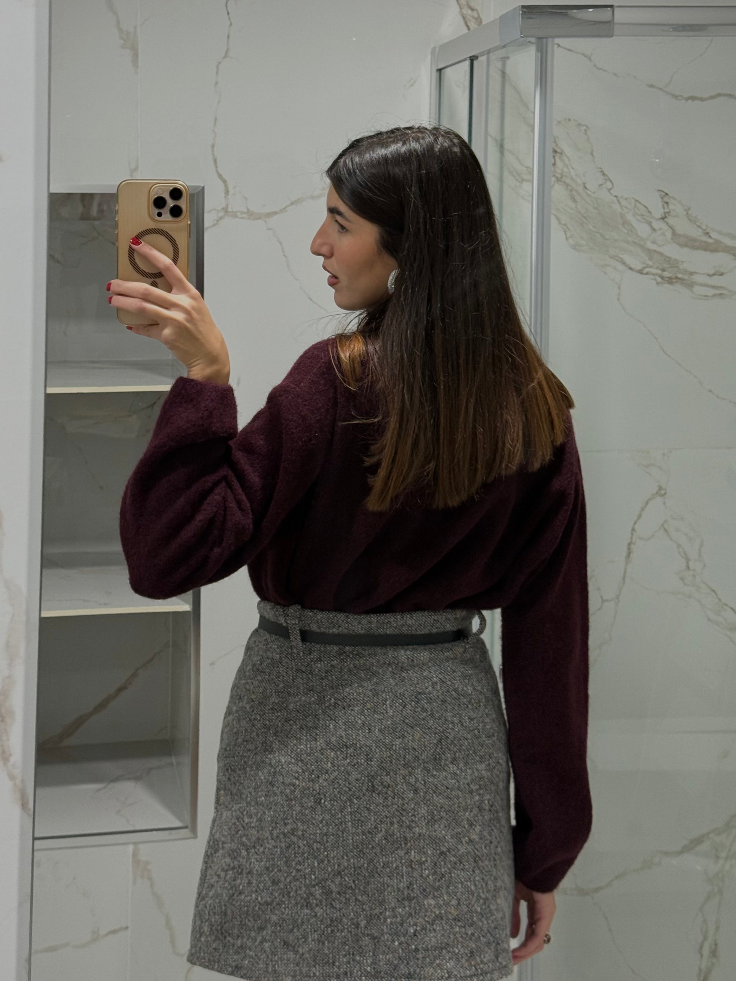 Cardigan lana bordeaux