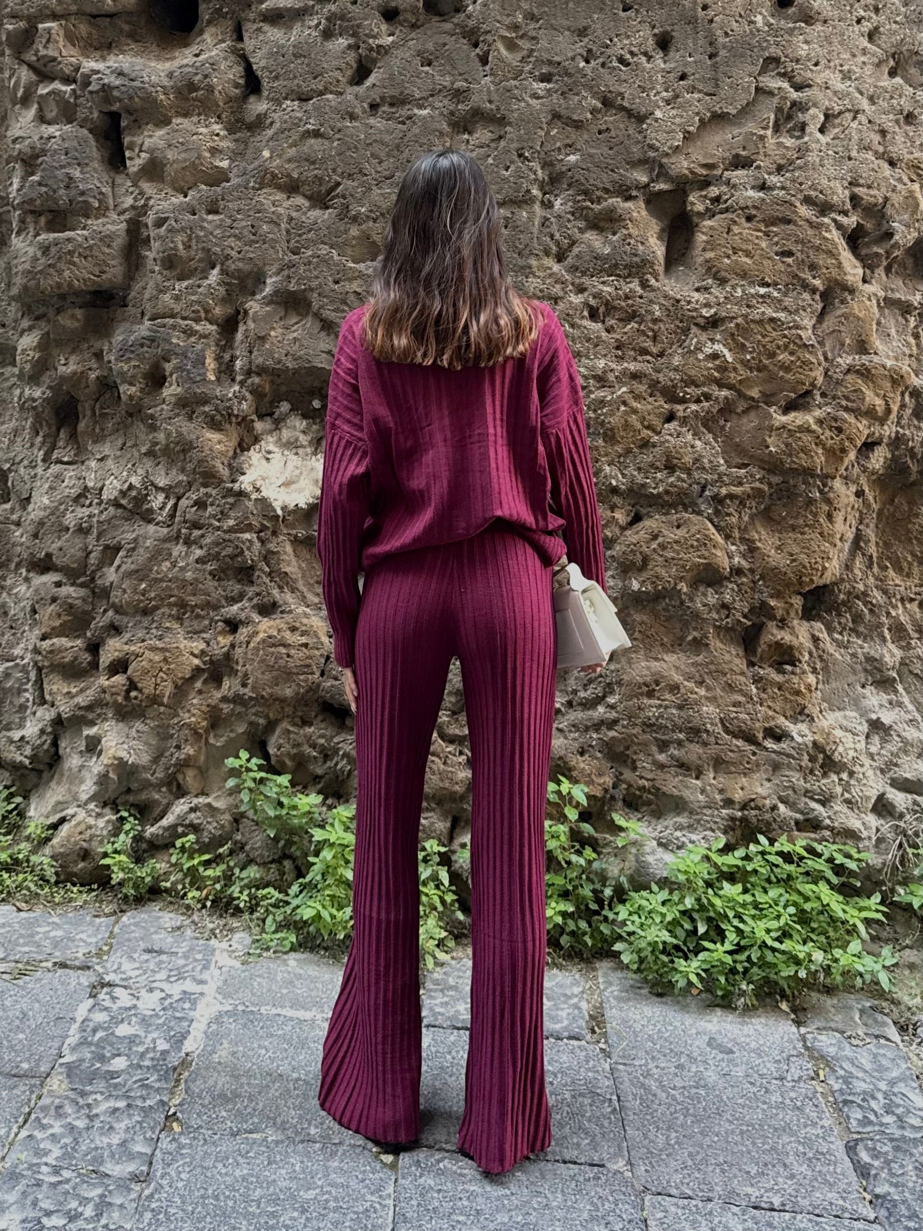 Coordinato comfy bordeaux