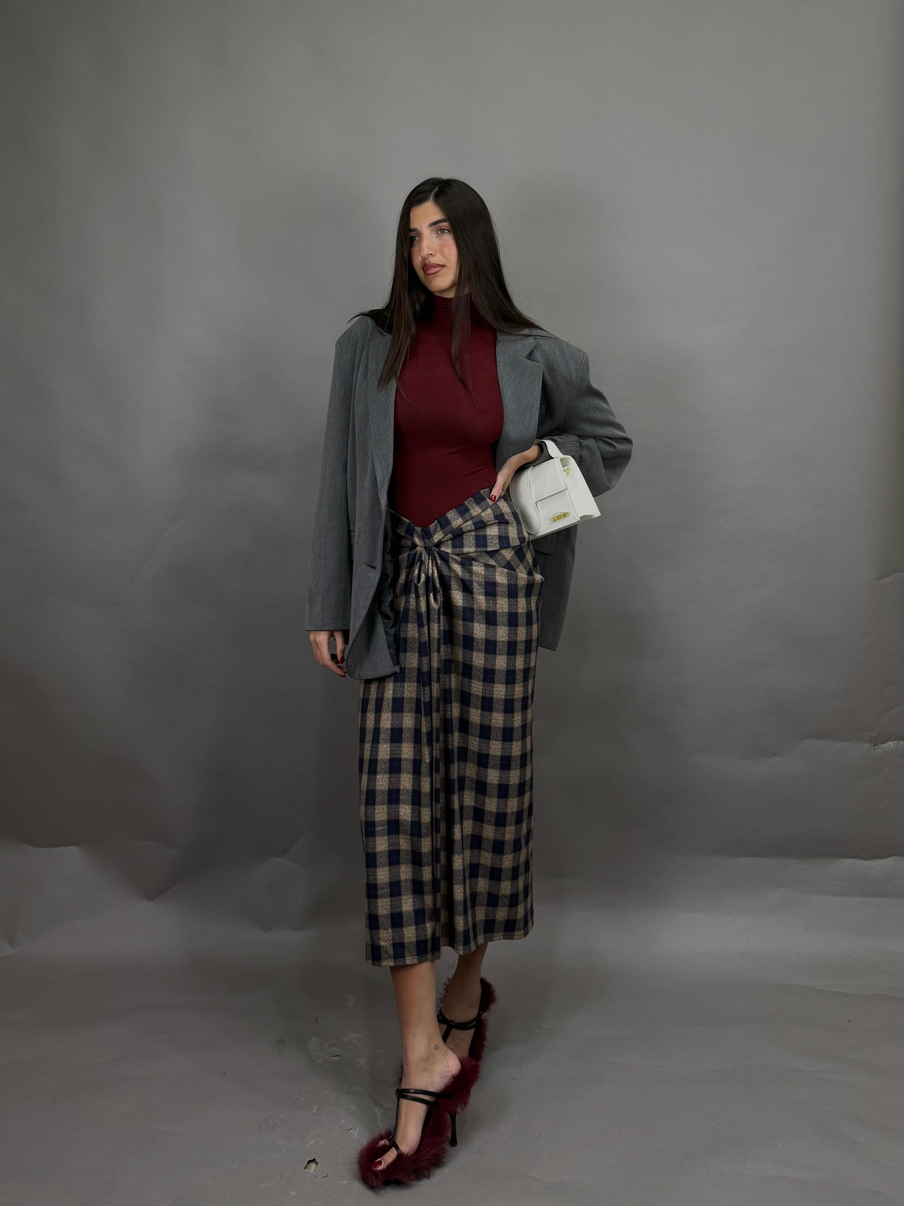 Gonna flanella beige lumina