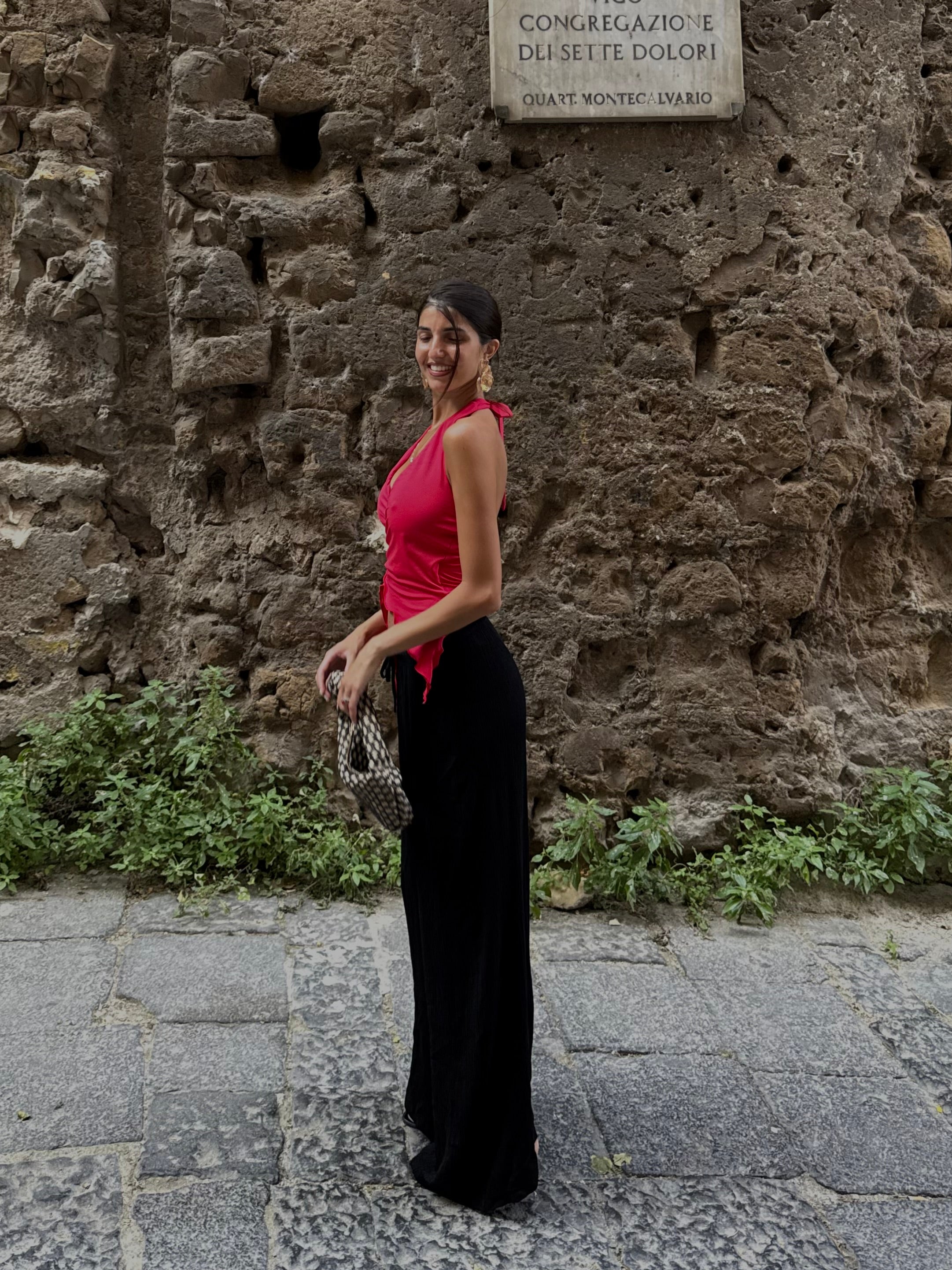 Pantalone plisse nero - LadyB Shop Online