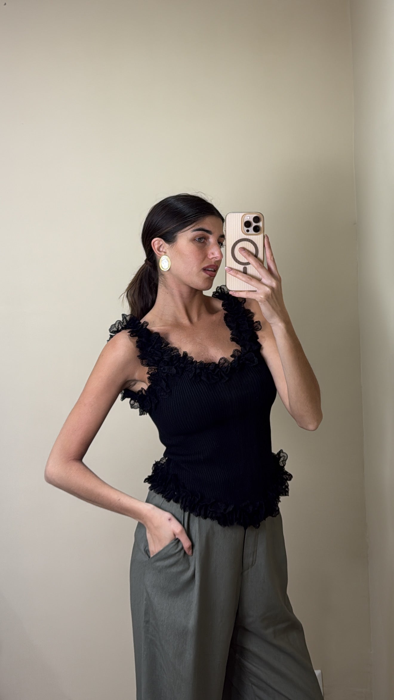 Canotta chantal nera - LadyB Shop Online