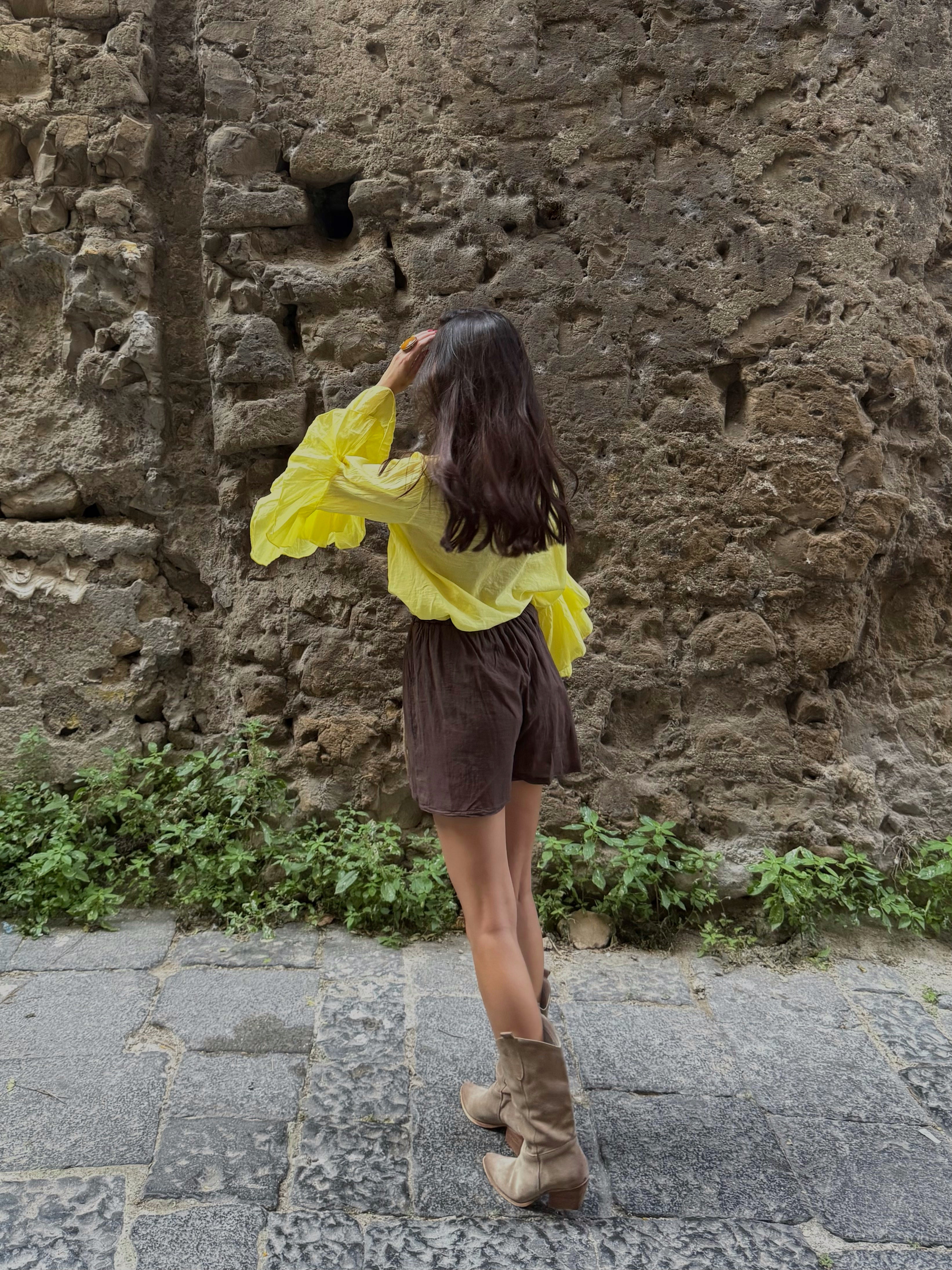 Pantaloncino cotone marrone - LadyB Shop Online