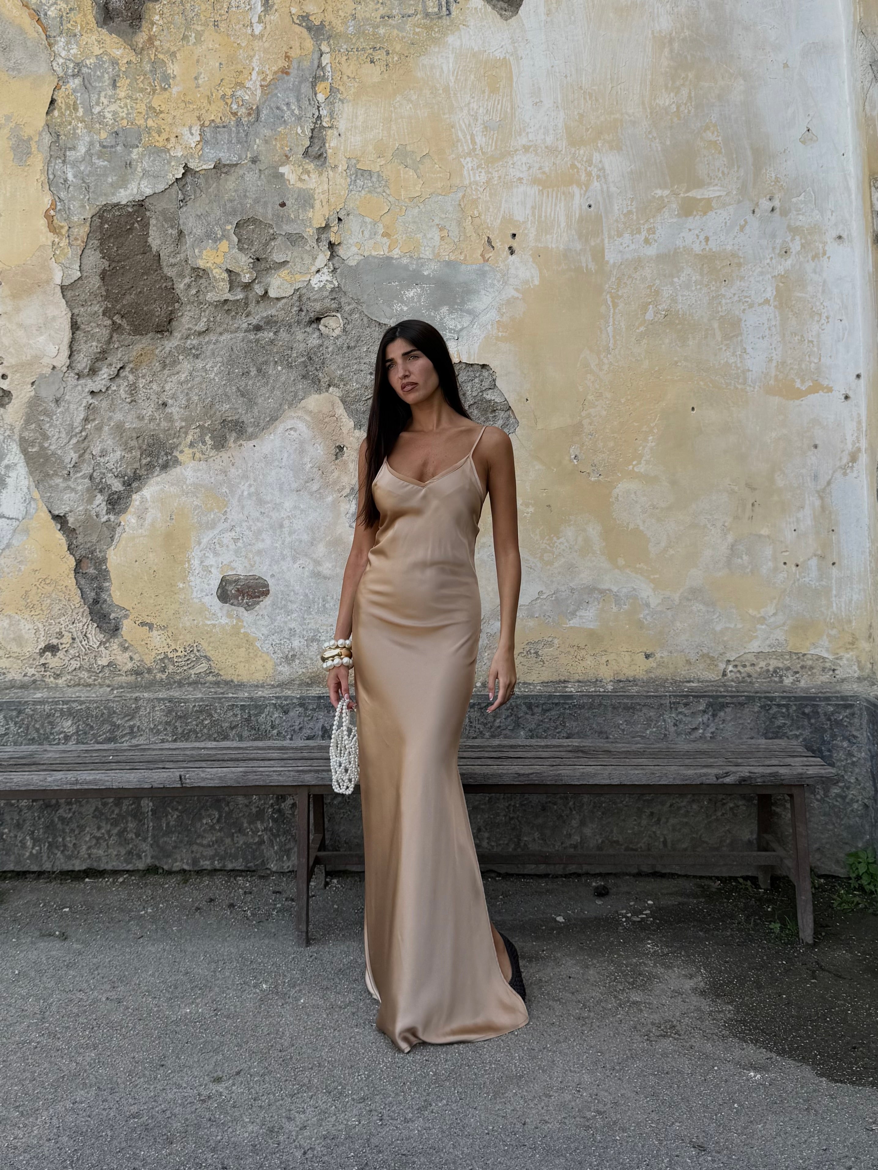 Dress in simil seta by Lumina