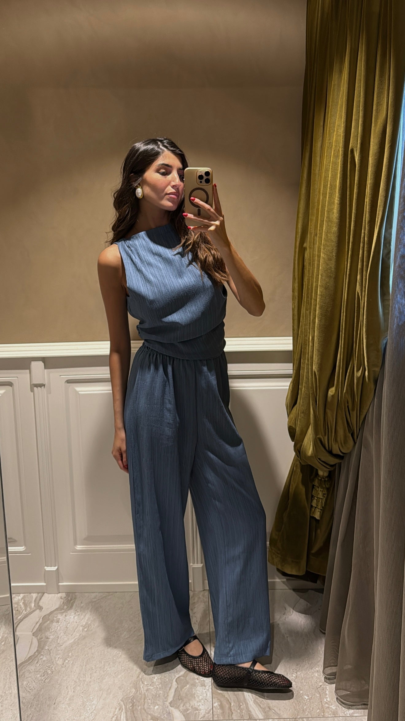 Cord set Mulan blu denim - LadyB Shop Online