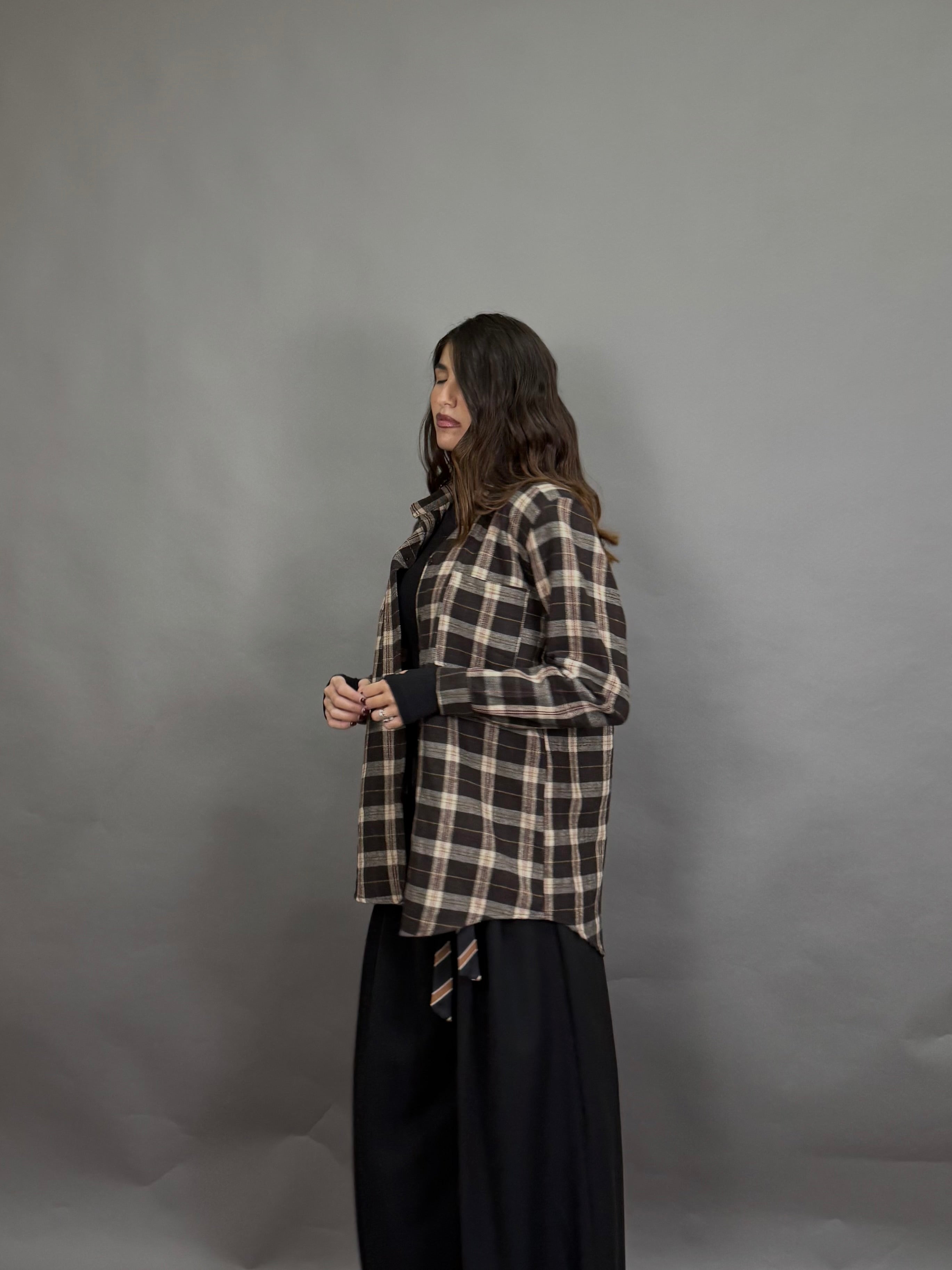 Camicia in flanella marrone