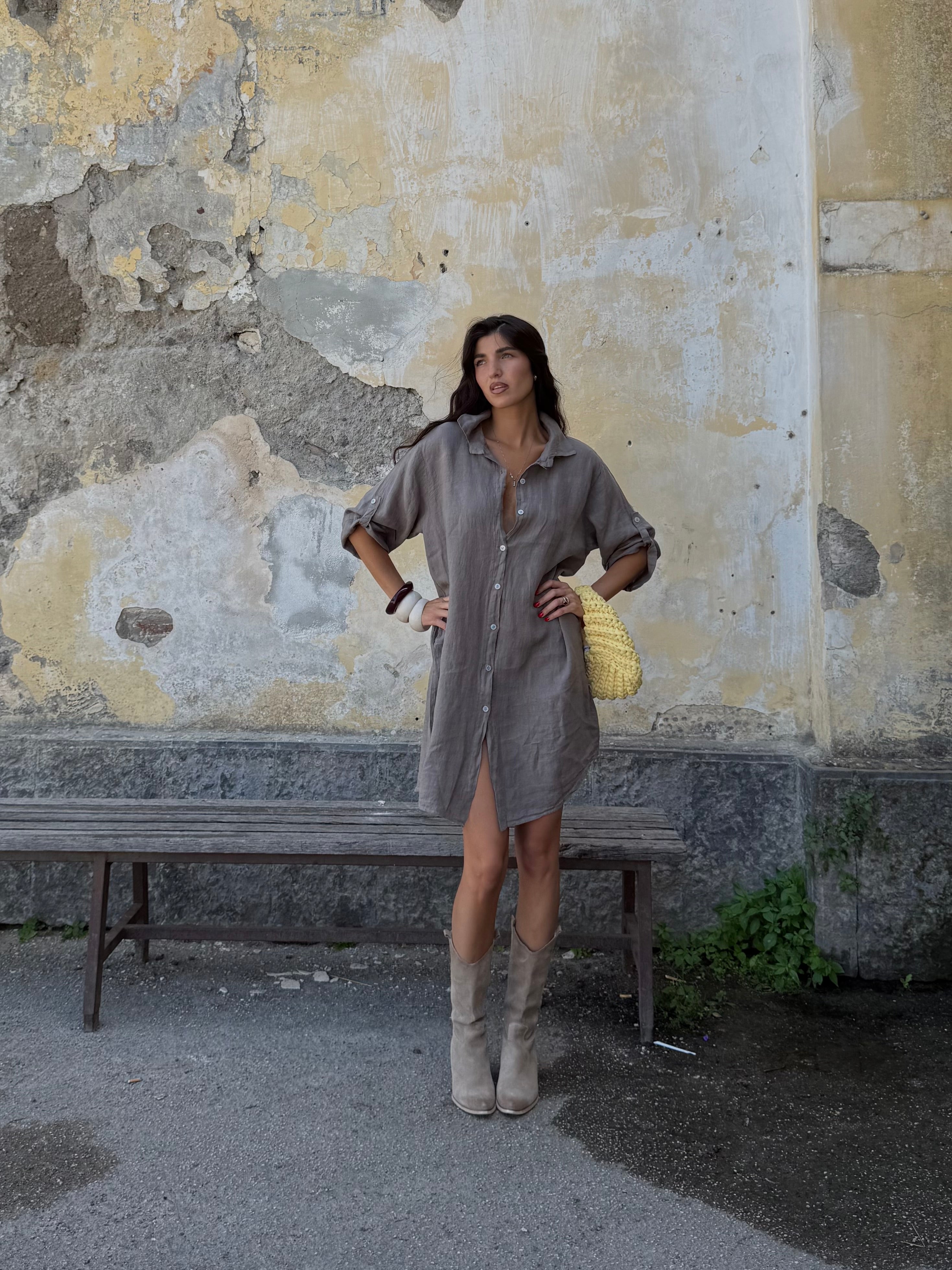 Dress camicia 100% LINO