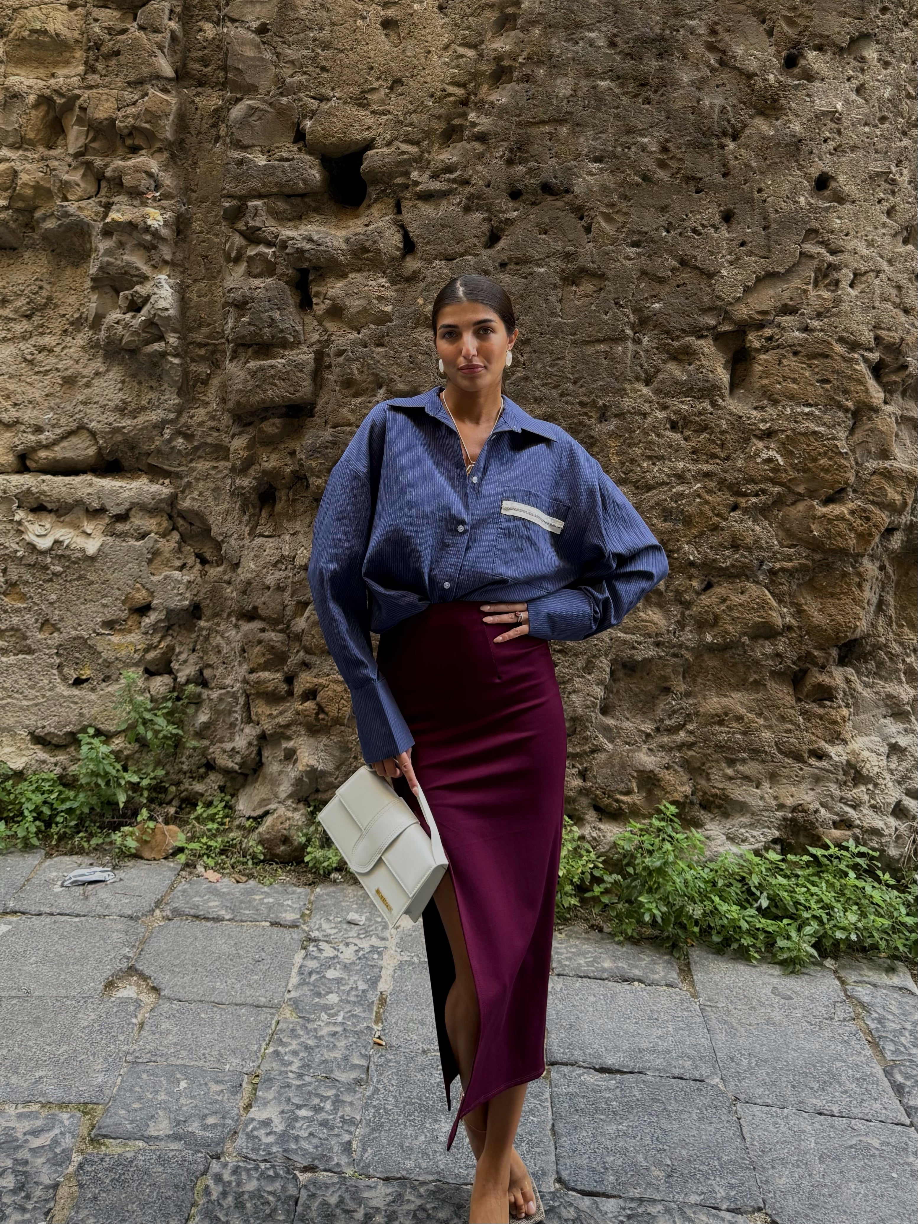 Gonna midi bordeaux - LadyB Shop Online