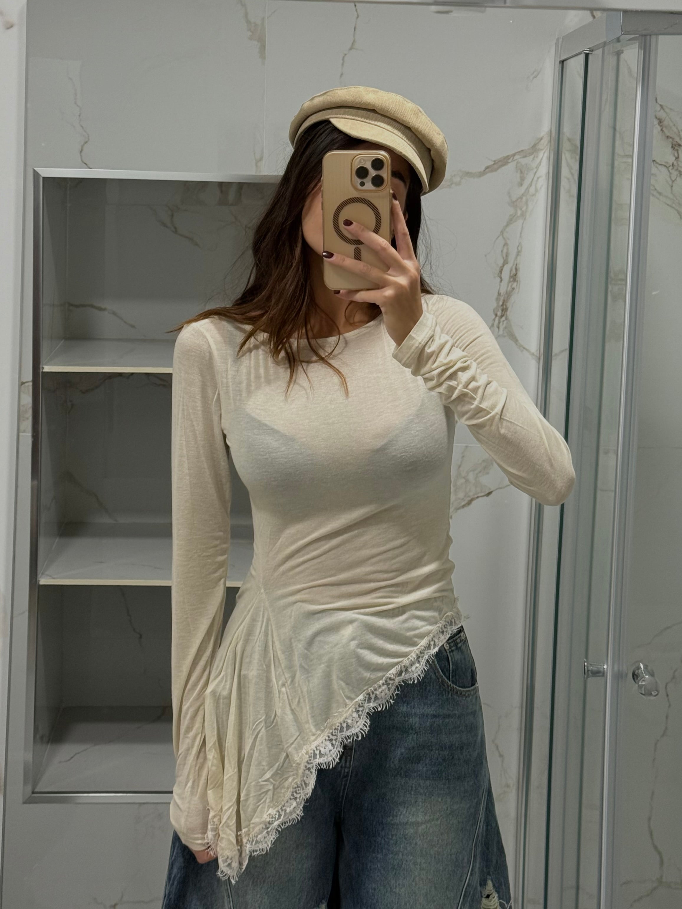 Maglia cachemire lumina panna