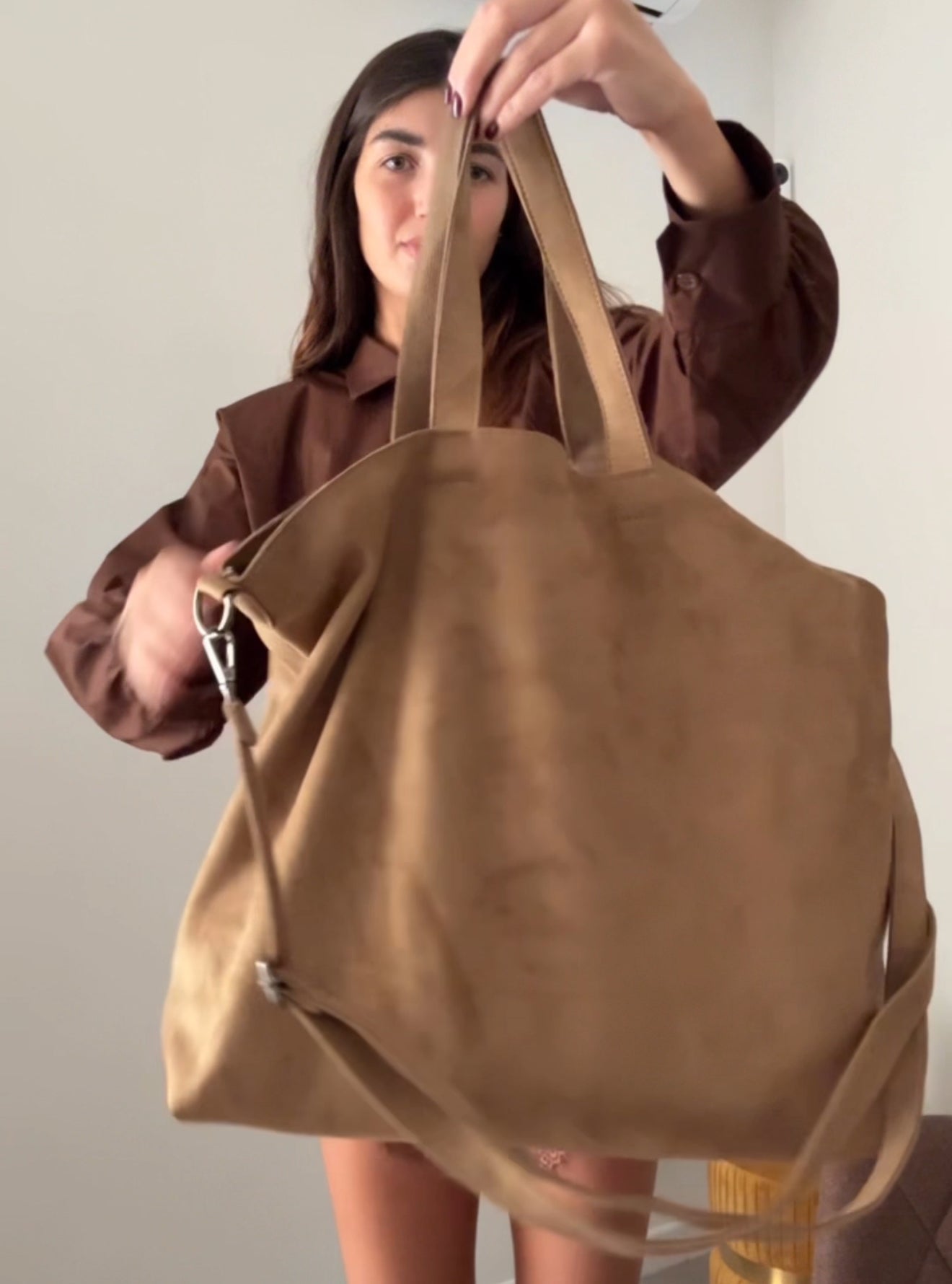 Borsa camoscio cammello