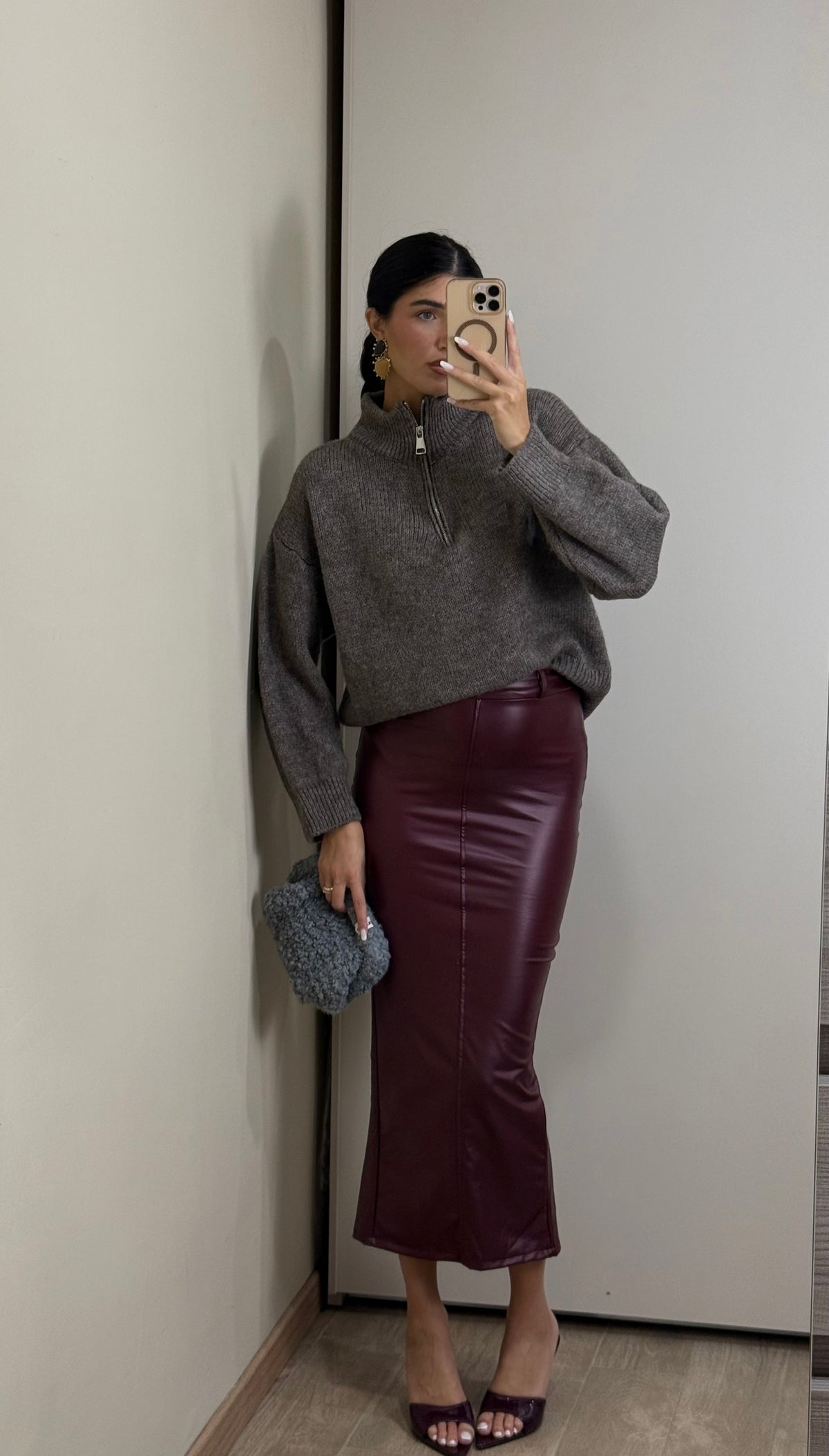 Maglione zip frontale