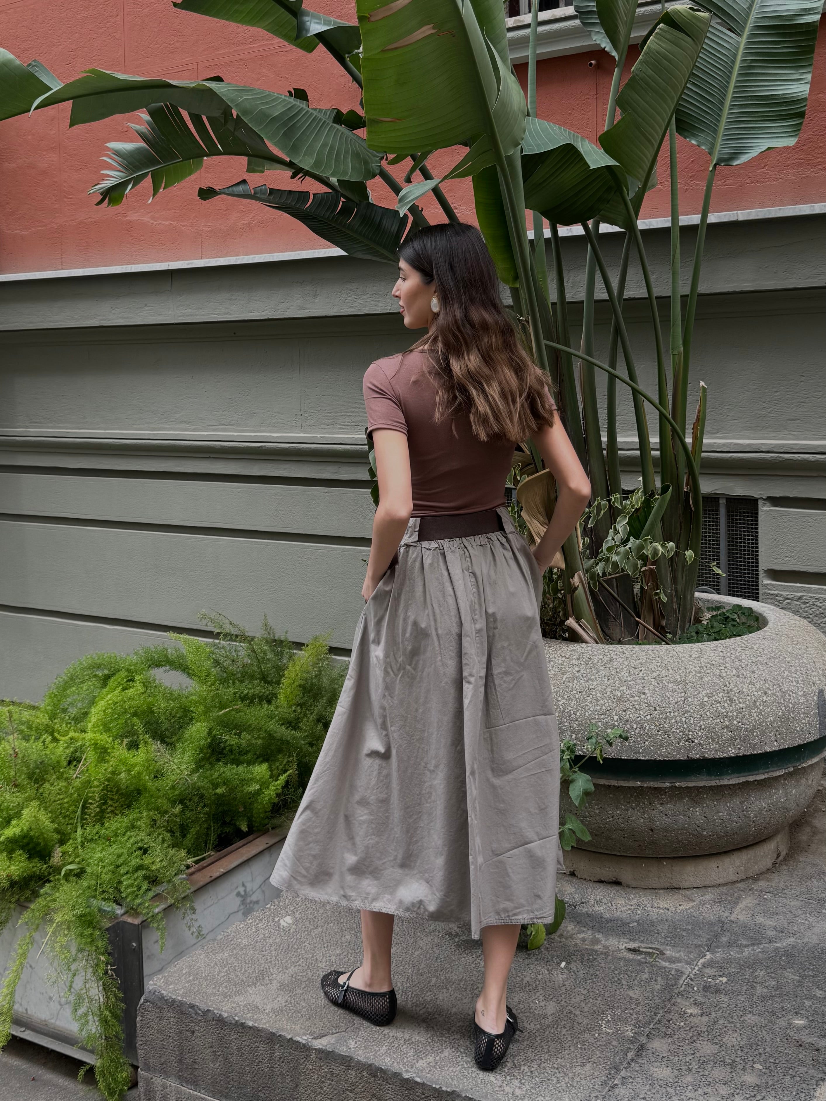 Gonna in cotone verde - LadyB Shop Online