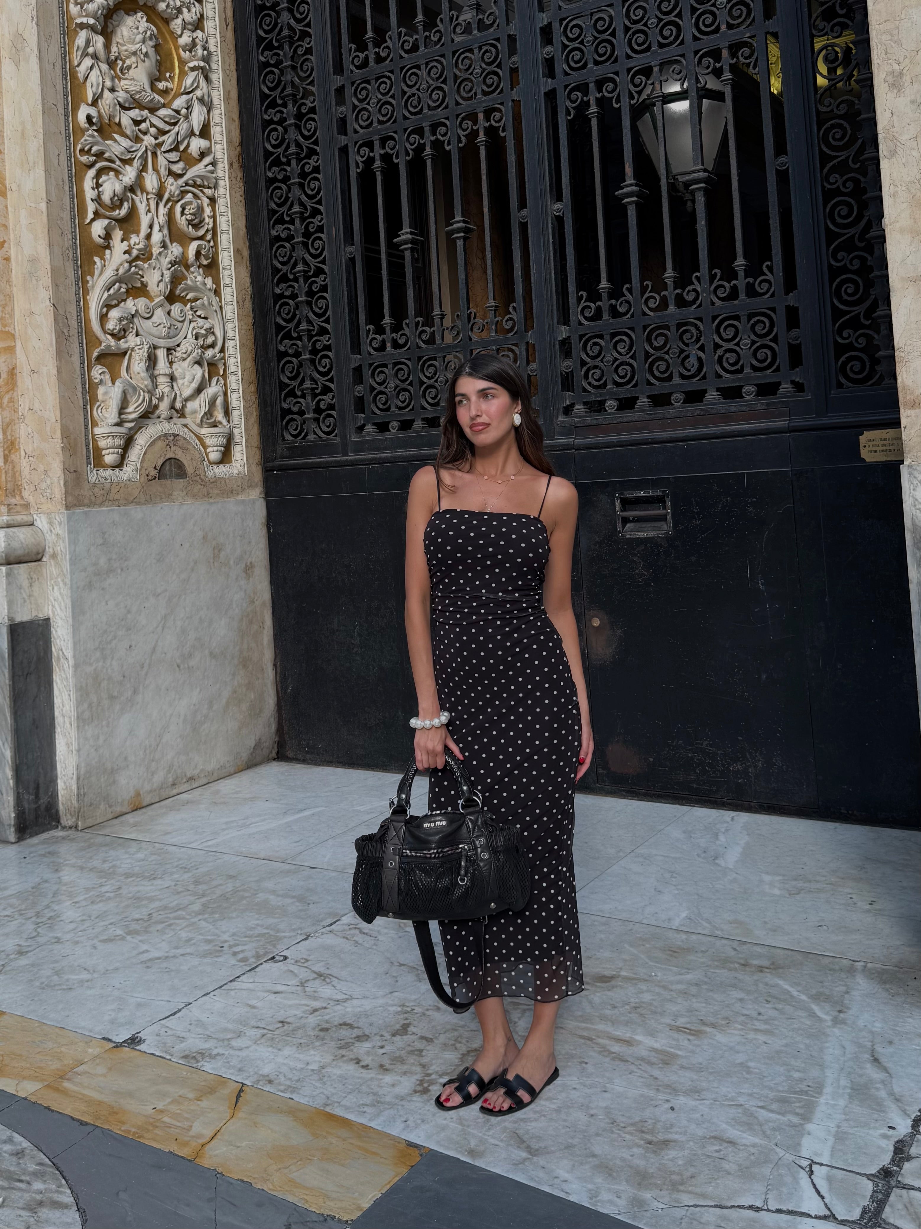 Dress pois nero
