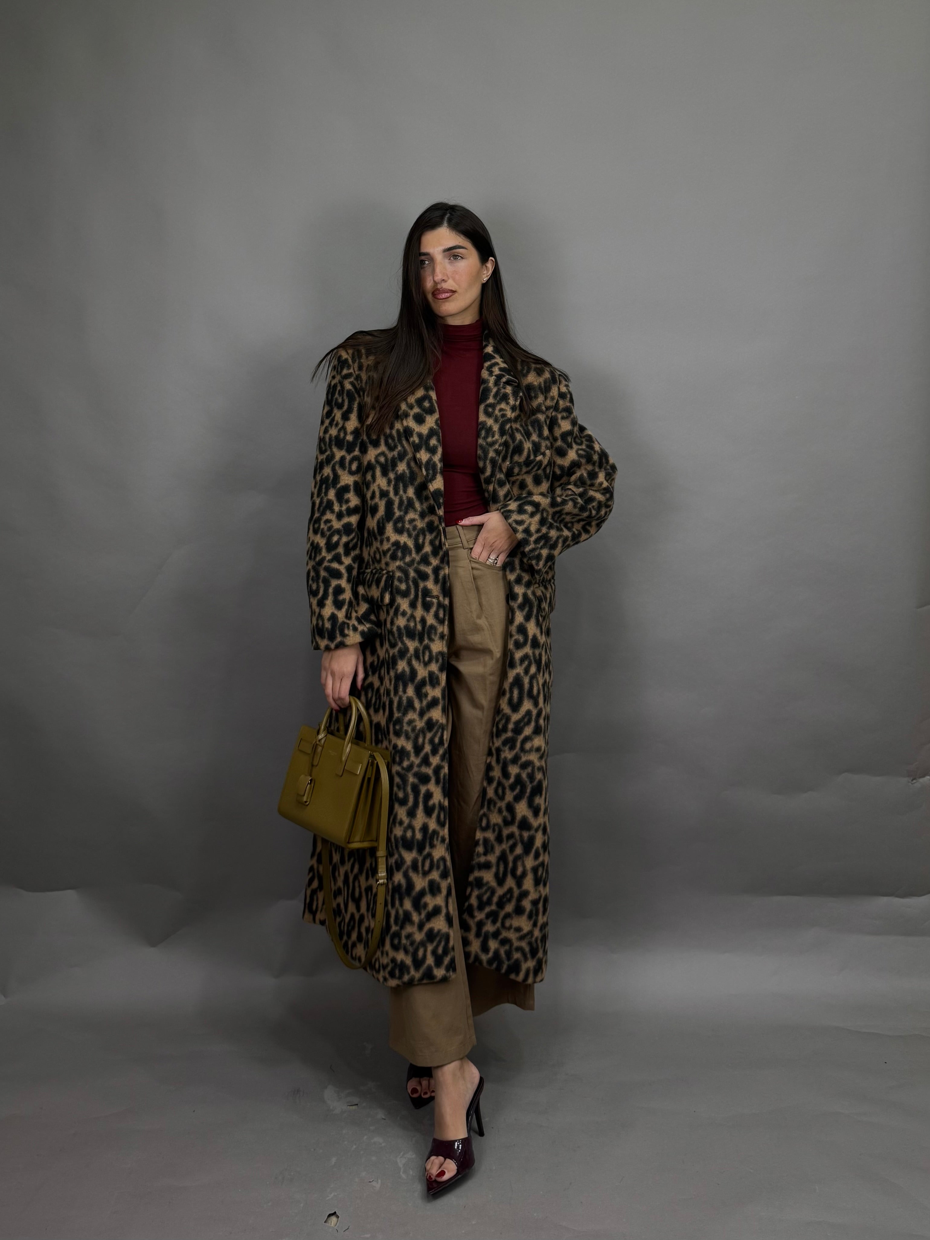 Cappotto leopardato lumina marrone