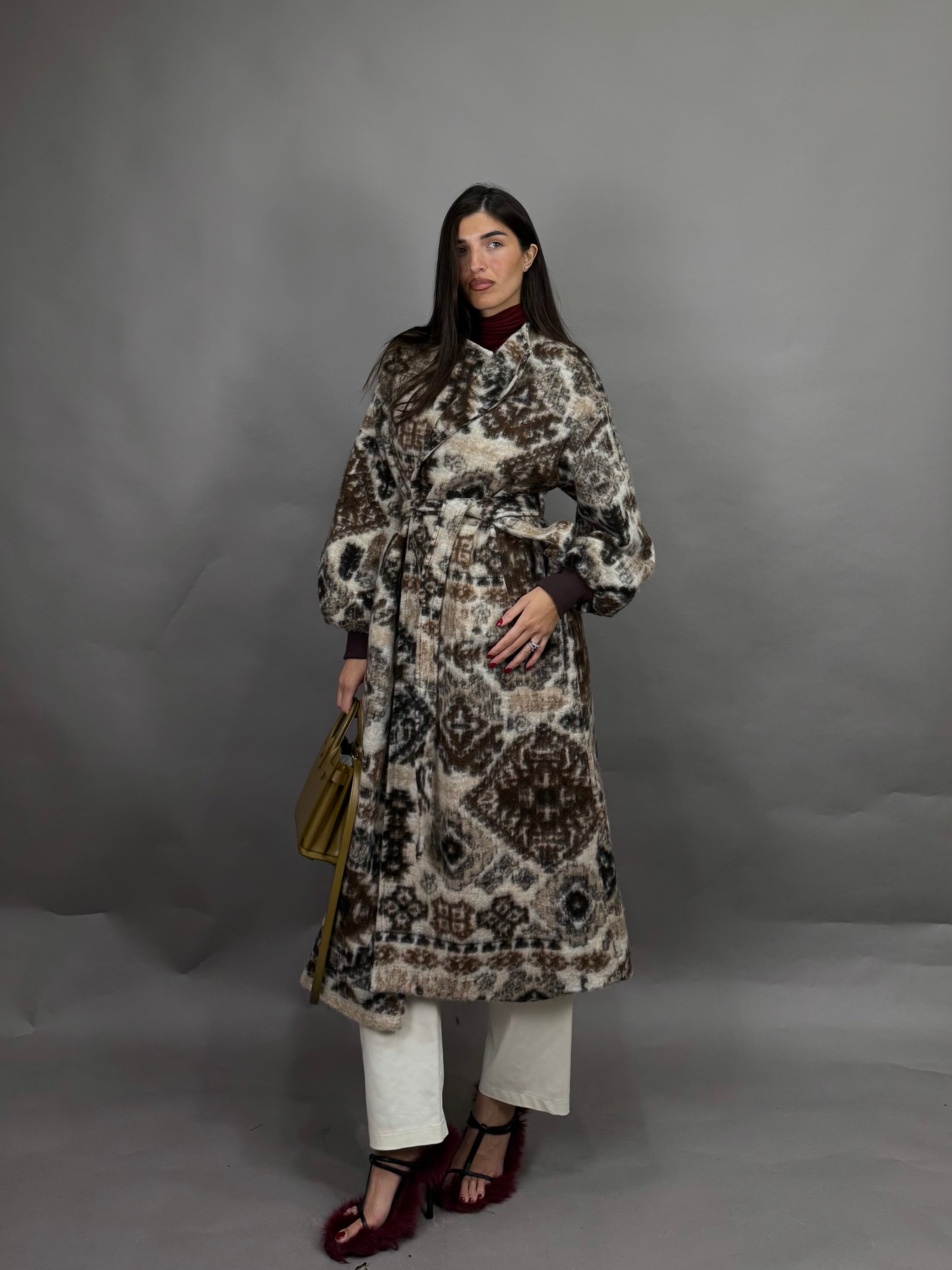 Cappotto bandana marrone