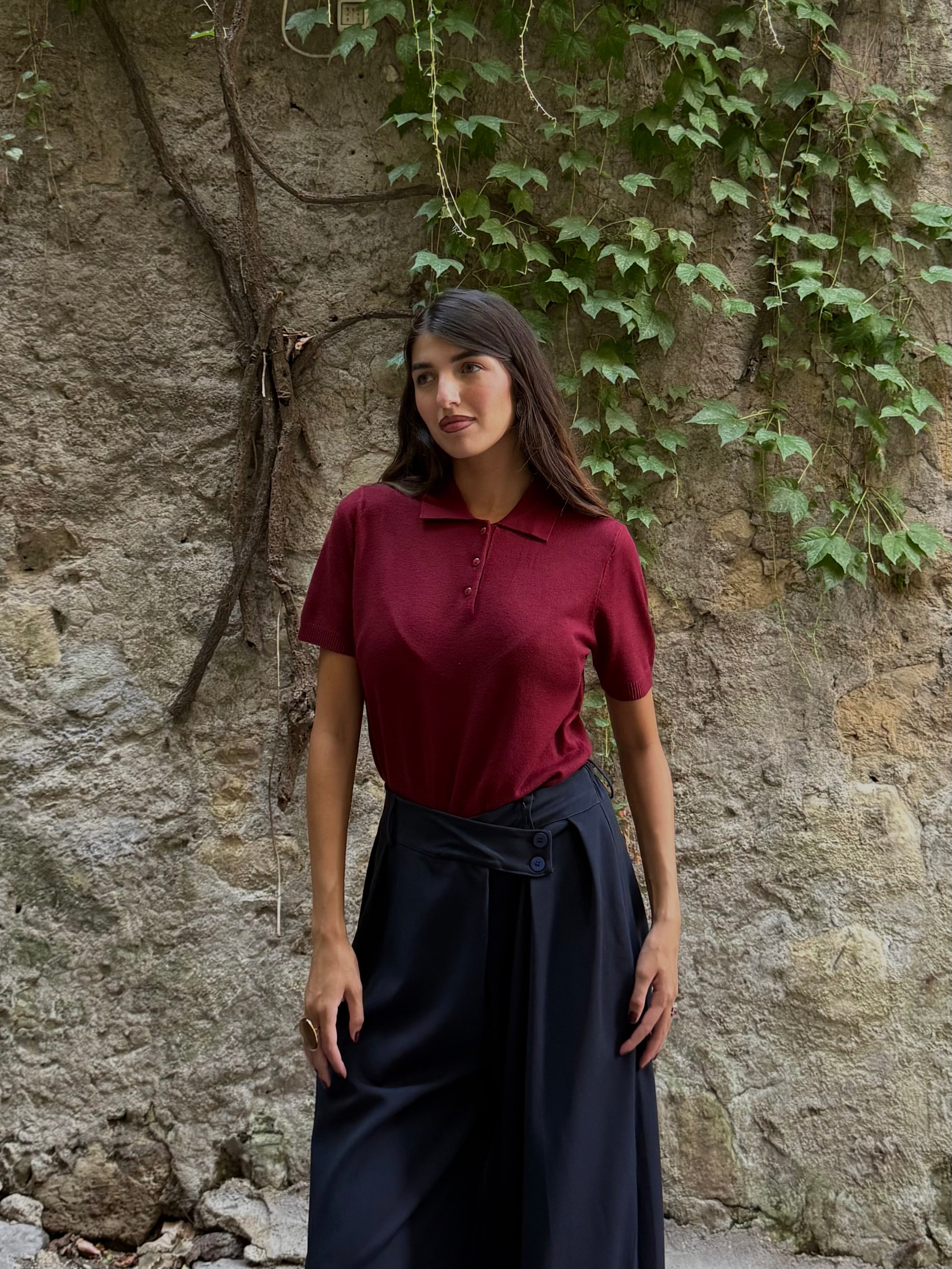 Polo mezza manica bordeaux