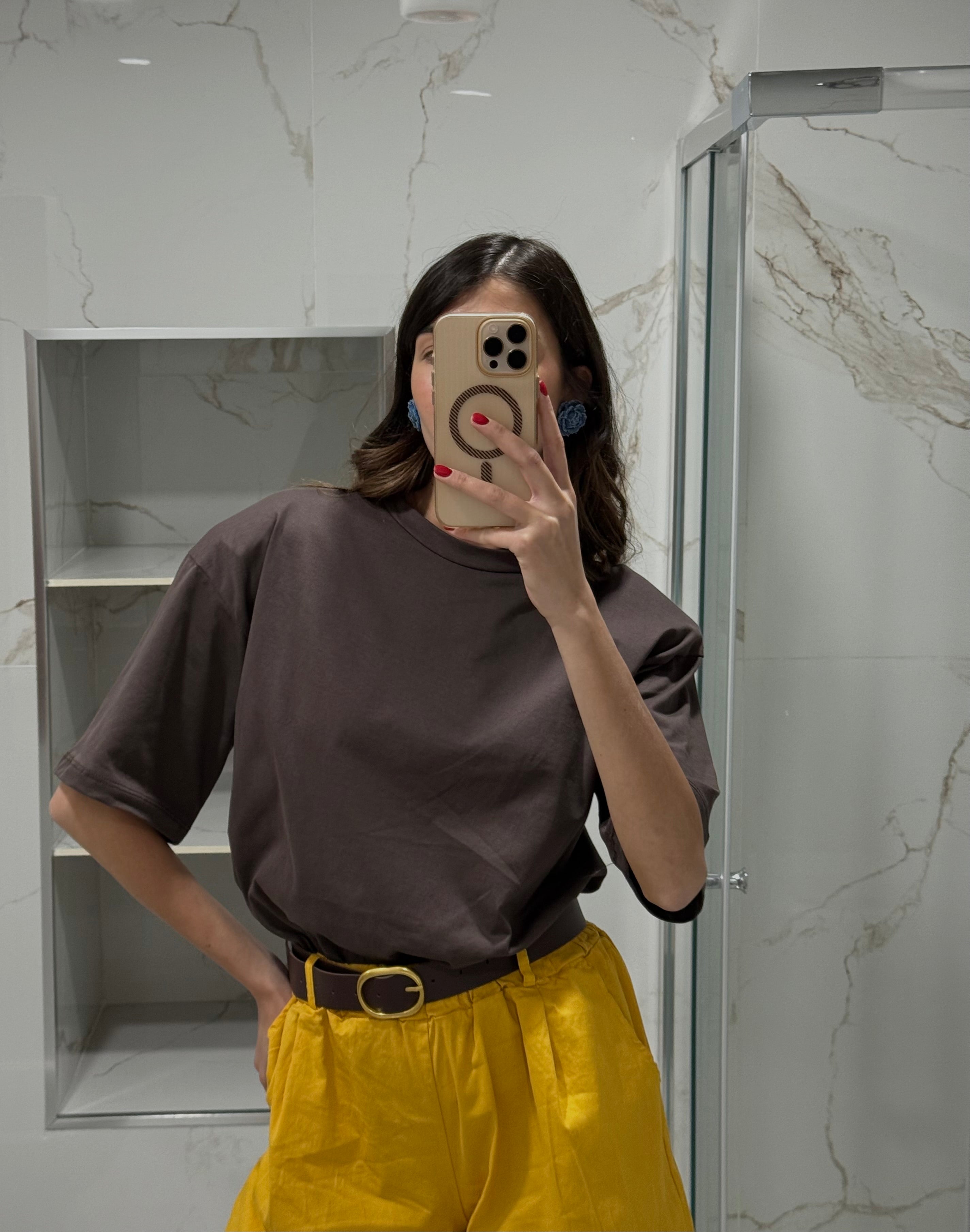 T-shirt oversize marrone - LadyB Shop Online